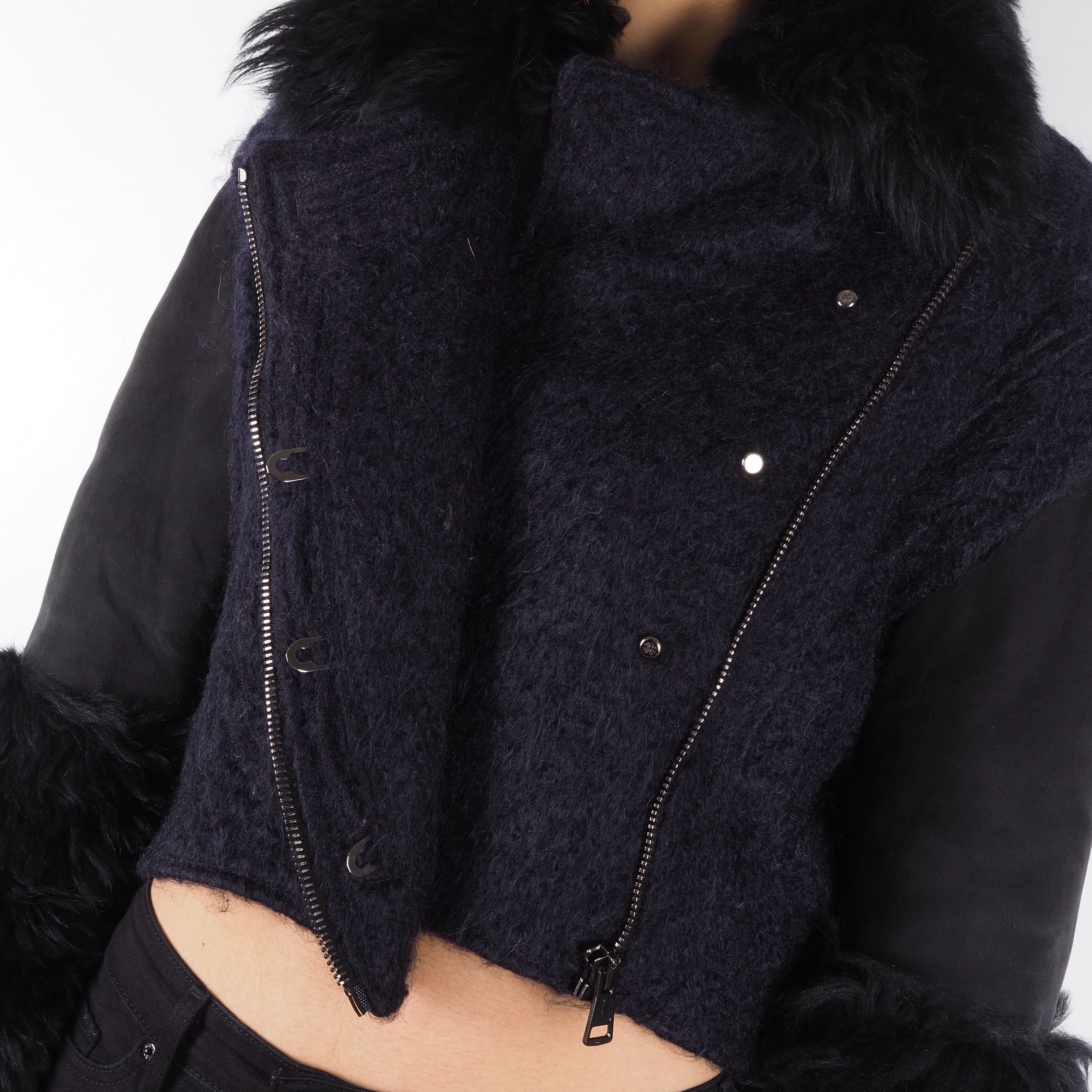 Roberto Cavalli Roberto Cavalli Shearling Leather Mohair Cropped Jacket Size XS / US 0-2 / IT 36-38 - 6 Thumbnail