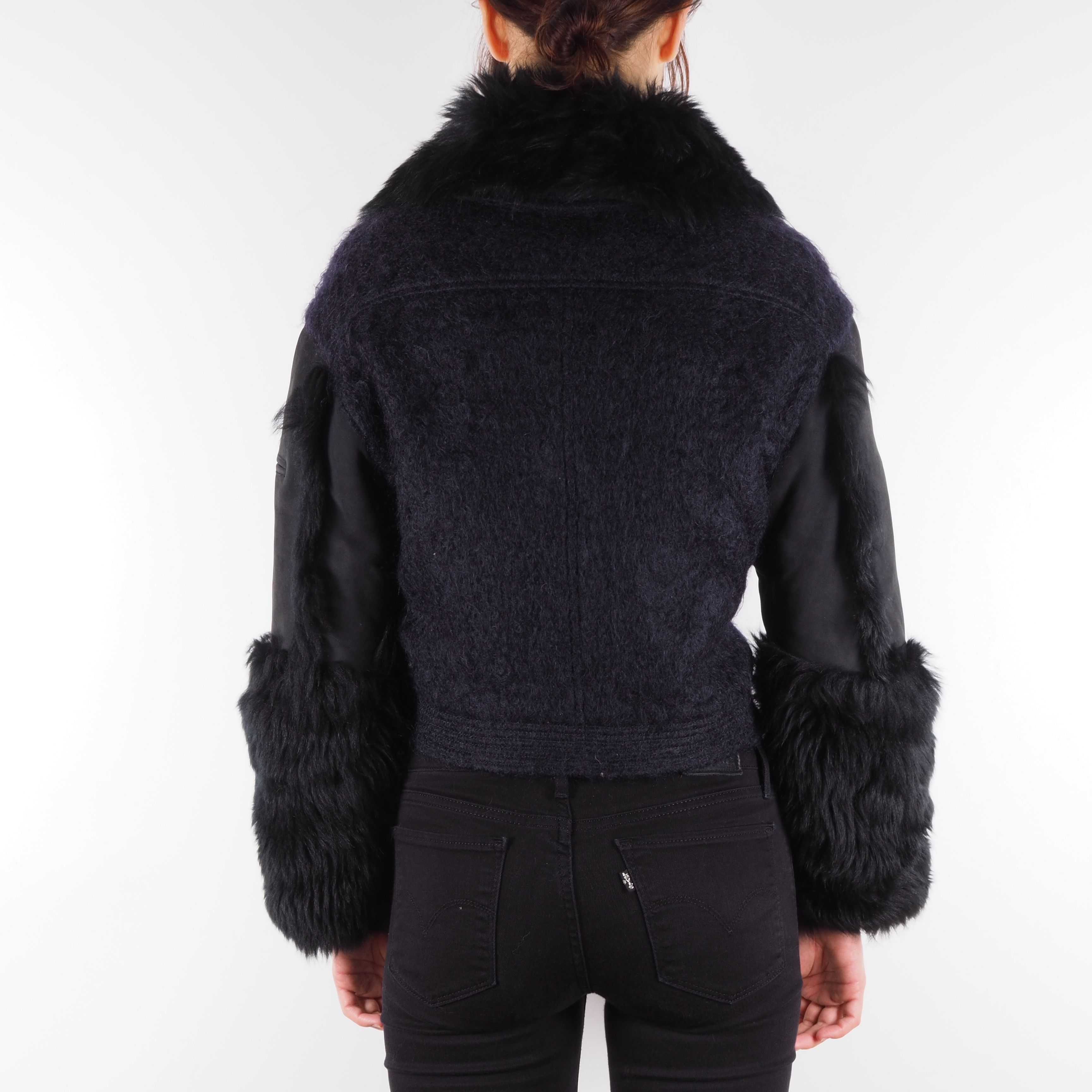 Roberto Cavalli Roberto Cavalli Shearling Leather Mohair Cropped Jacket Size XS / US 0-2 / IT 36-38 - 3 Thumbnail