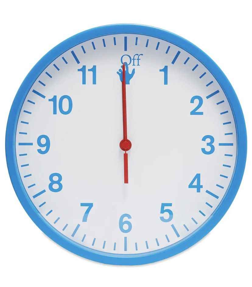 image of Off White Wall Clock in Blue, Men's