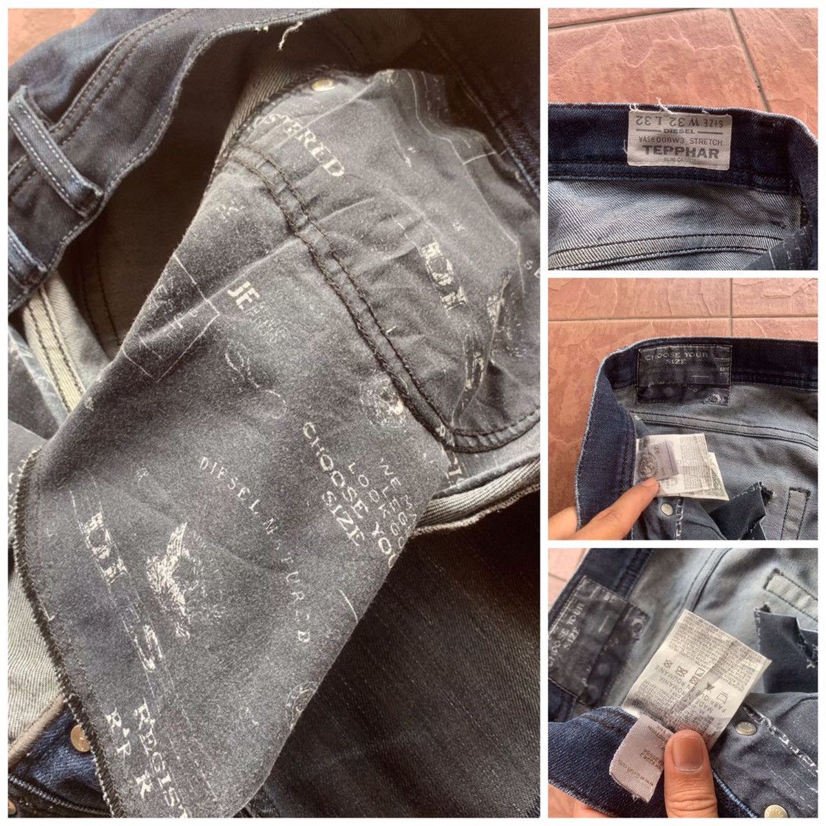 Diesel × Jean × Vintage DIESEL JEANS RIPPED TROUSERS PANTS Size US 31 - 13 Thumbnail
