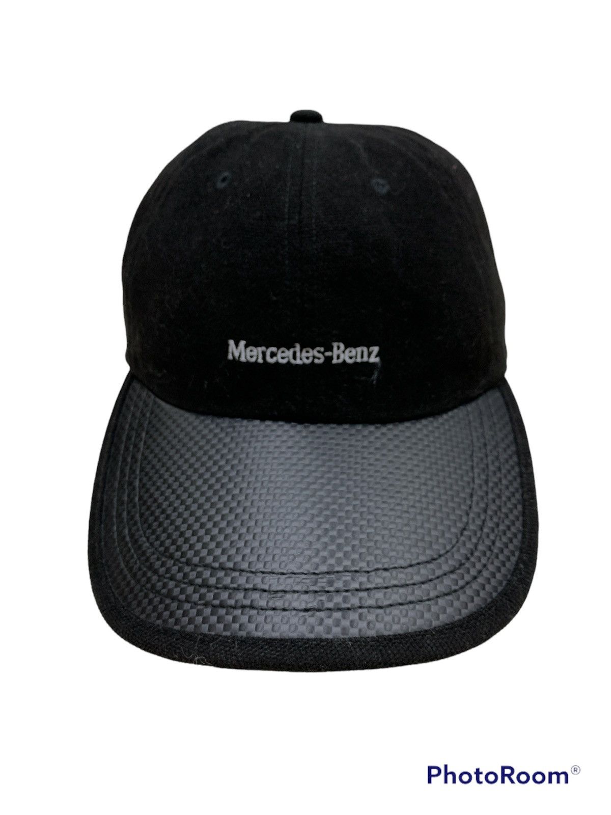 image of Mercedes Benz Carbon Fiber Motive Brim Cap Hat in Black, Men's