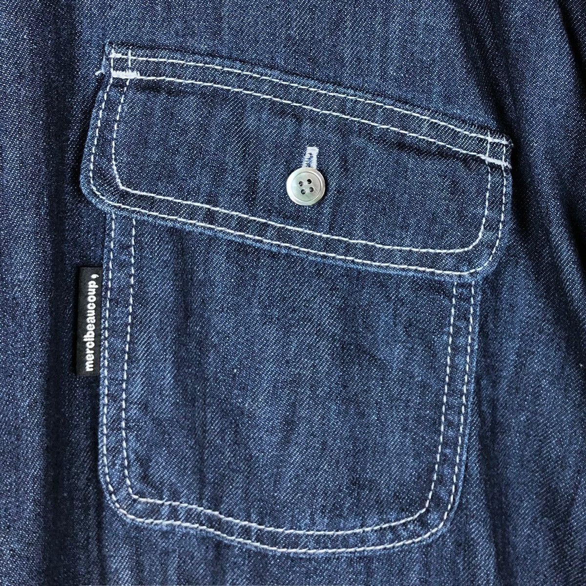 Issey Miyake Mercibeaucoup by Issey Miyake Women’s Denim Dress Shirt Size S / US 4 / IT 40 - 6 Thumbnail