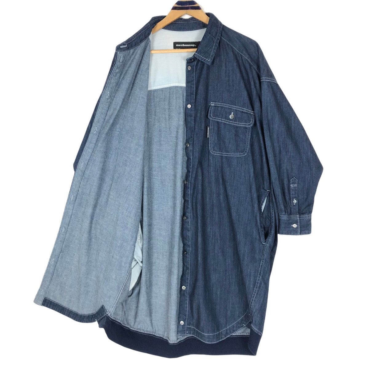Issey Miyake Mercibeaucoup by Issey Miyake Women’s Denim Dress Shirt Size S / US 4 / IT 40 - 12 Thumbnail