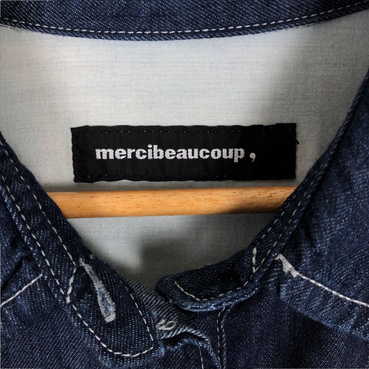 Issey Miyake Mercibeaucoup by Issey Miyake Women’s Denim Dress Shirt Size S / US 4 / IT 40 - 7 Thumbnail