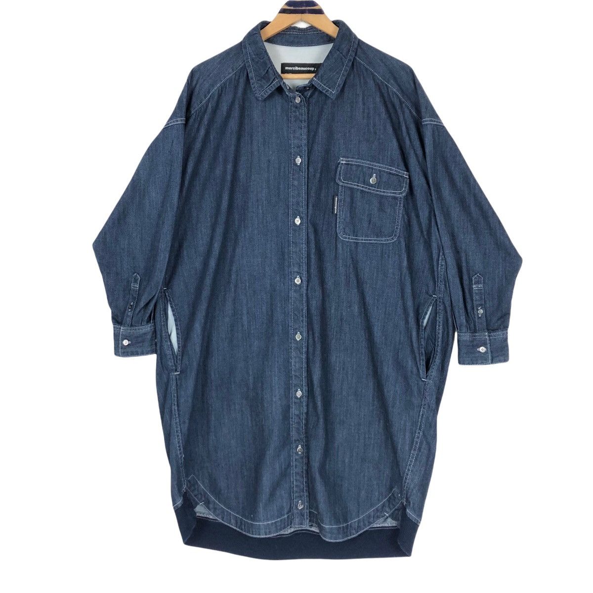 Issey Miyake Mercibeaucoup by Issey Miyake Women’s Denim Dress Shirt Size S / US 4 / IT 40 - 1 Thumbnail