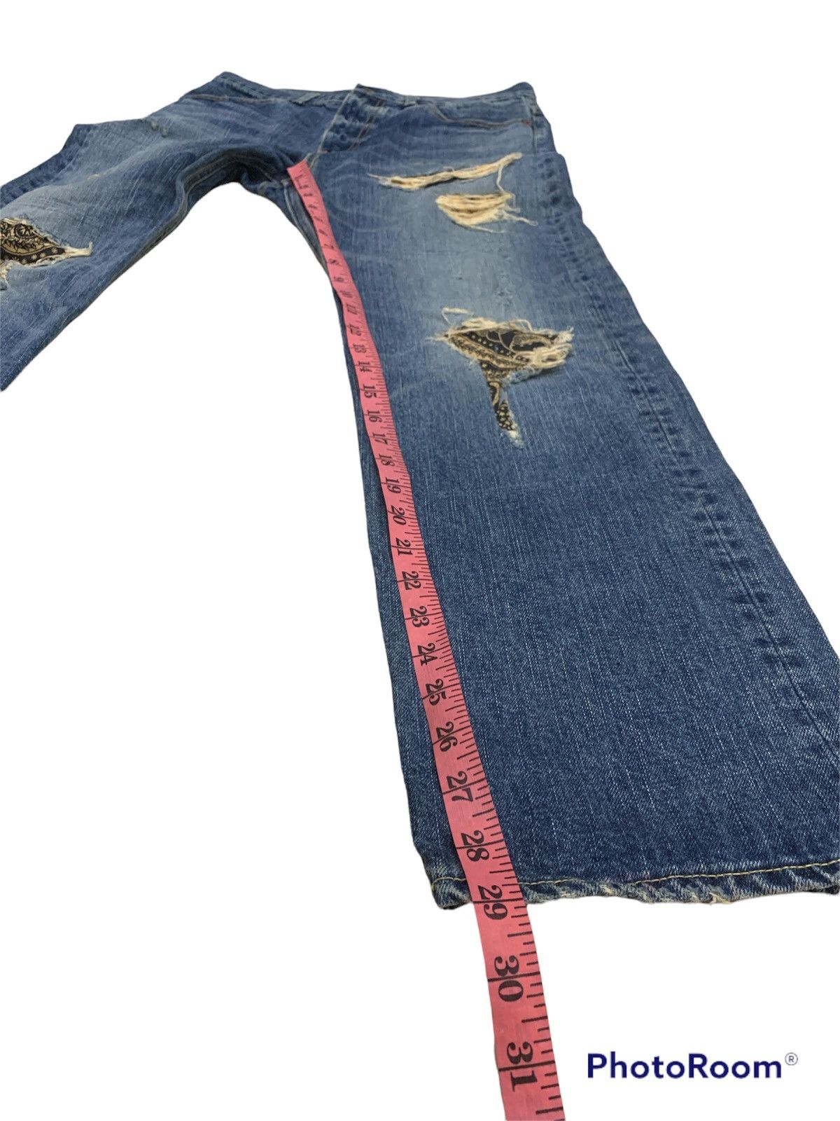 Futura × Vintage VINTAGE FUTURA LABORATORIES SASHIKO BORO JEANS Size US 32 / EU 48 - 4 Thumbnail