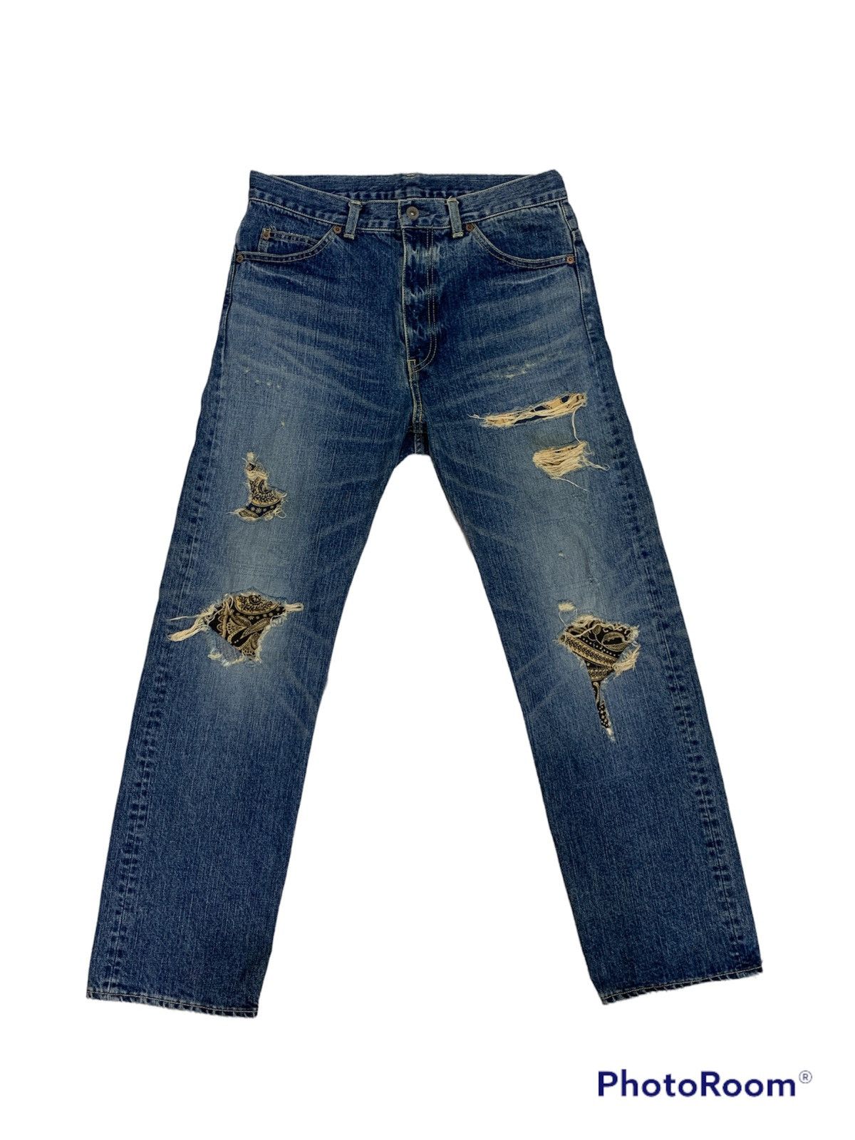 Futura × Vintage VINTAGE FUTURA LABORATORIES SASHIKO BORO JEANS Size US 32 / EU 48 - 1 Thumbnail