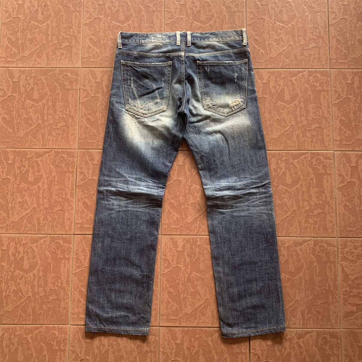 Japanese Brand × Vintage JAPANESE VINTAGE JEANS 35x31 RIPPED DPSR RUGGED DENIM PANTS Size US 35 - 10 Thumbnail