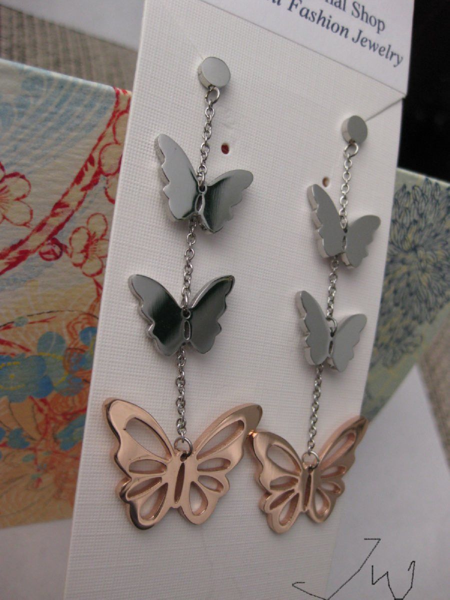 Other Butterfly Stainless Steel Stud Earrings Size ONE SIZE - 2 Thumbnail