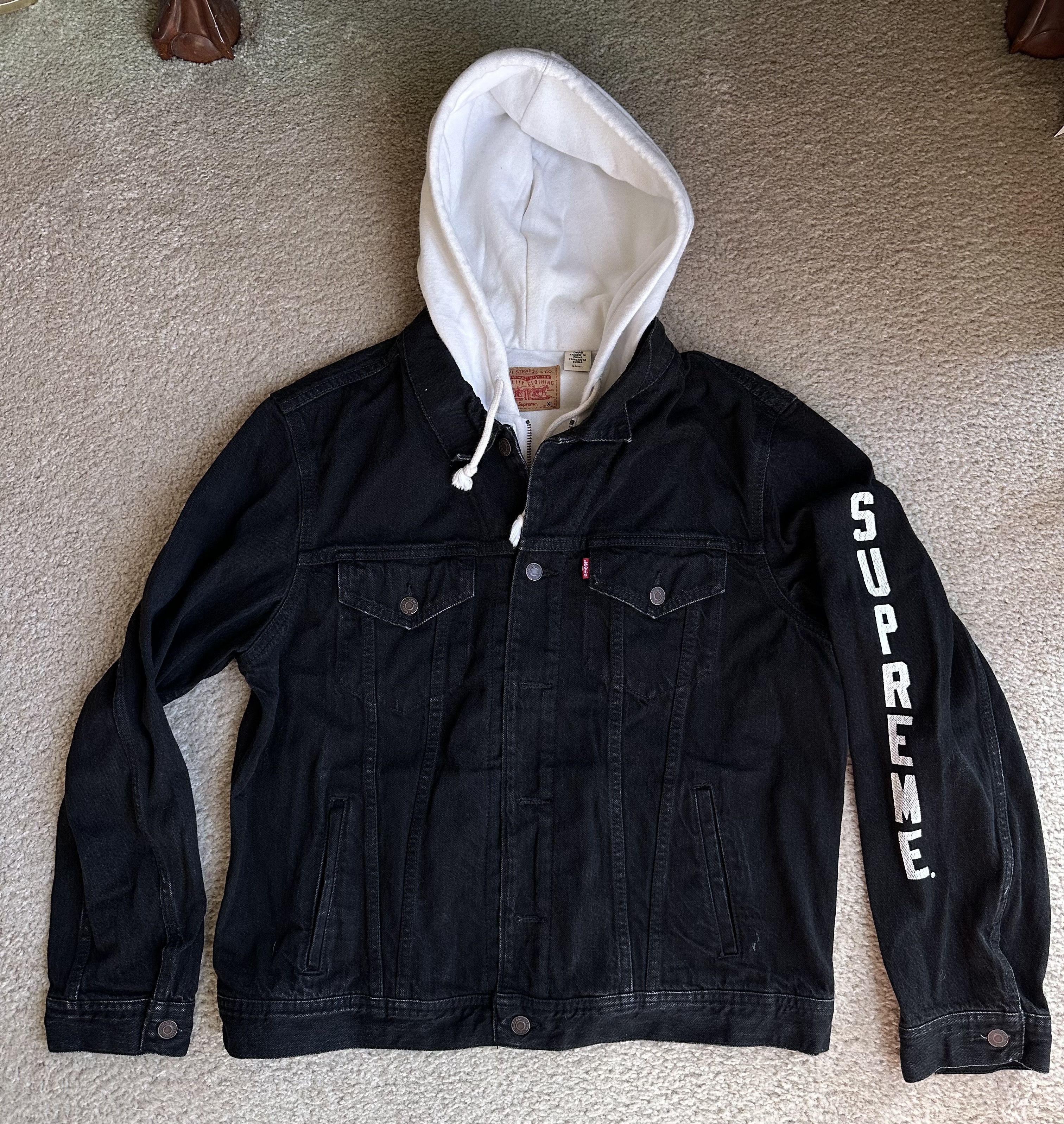 Levi's × Supreme Supreme x Levi's Hooded Jacket Black White Size US XL / EU 56 / 4 - 2 Thumbnail
