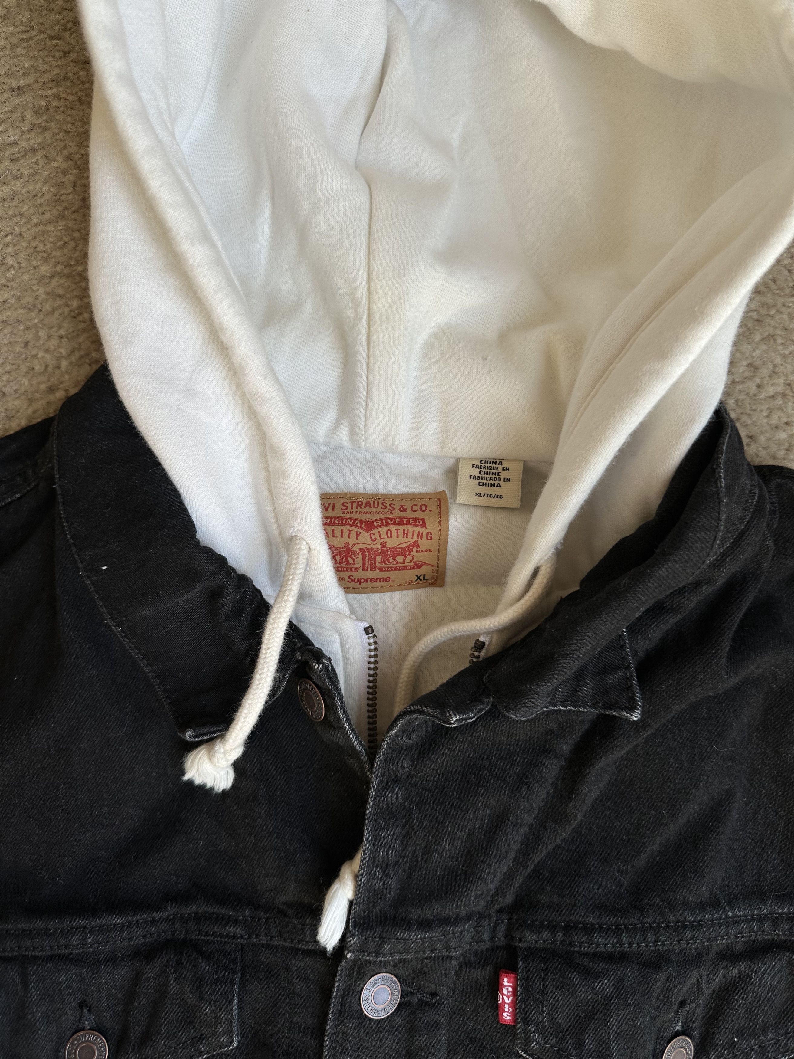 Levi's × Supreme Supreme x Levi's Hooded Jacket Black White Size US XL / EU 56 / 4 - 3 Thumbnail