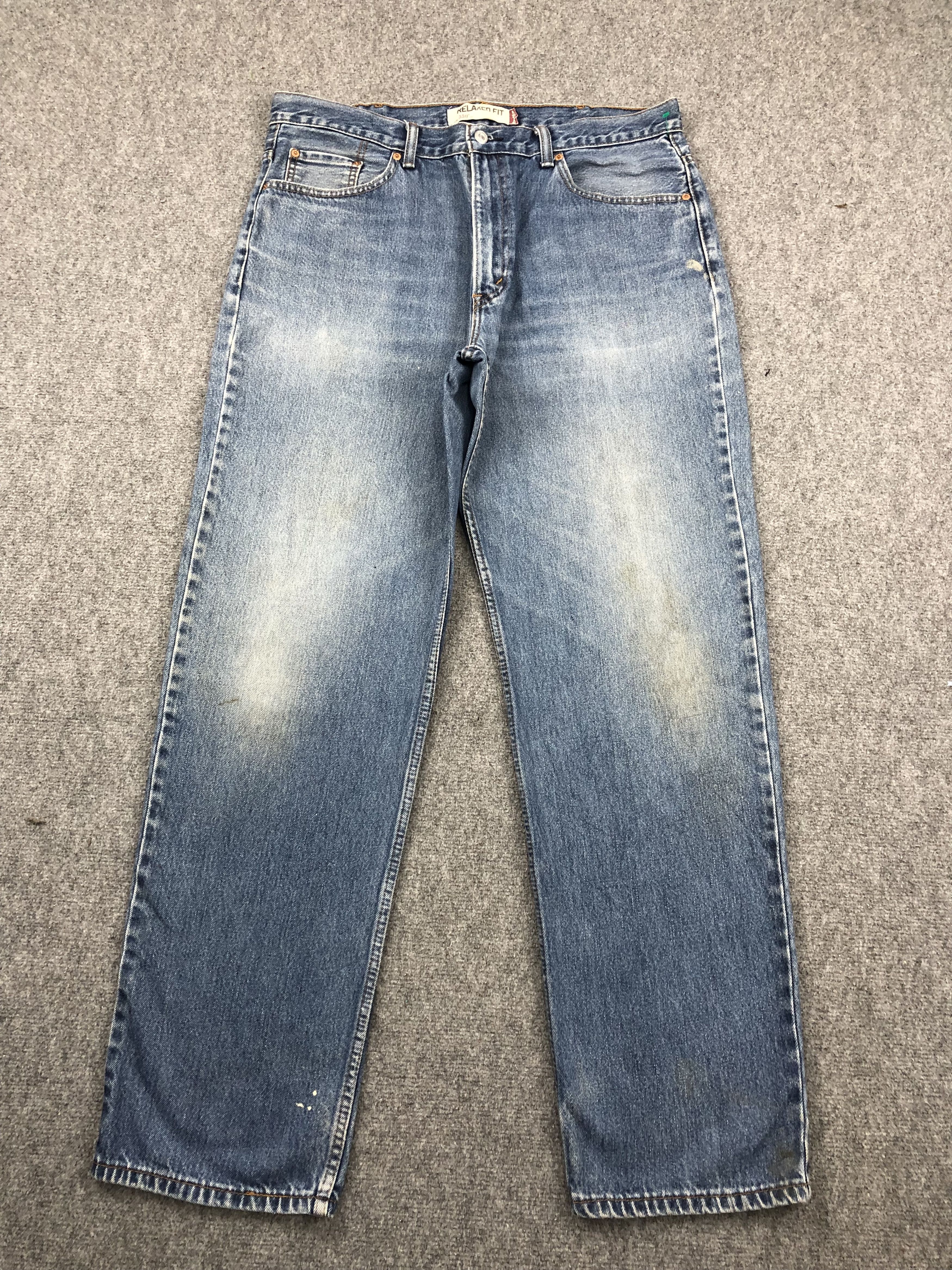 image of Levis 550 Faded Blue Jeans in Blue Denim, Men's (Size 38)