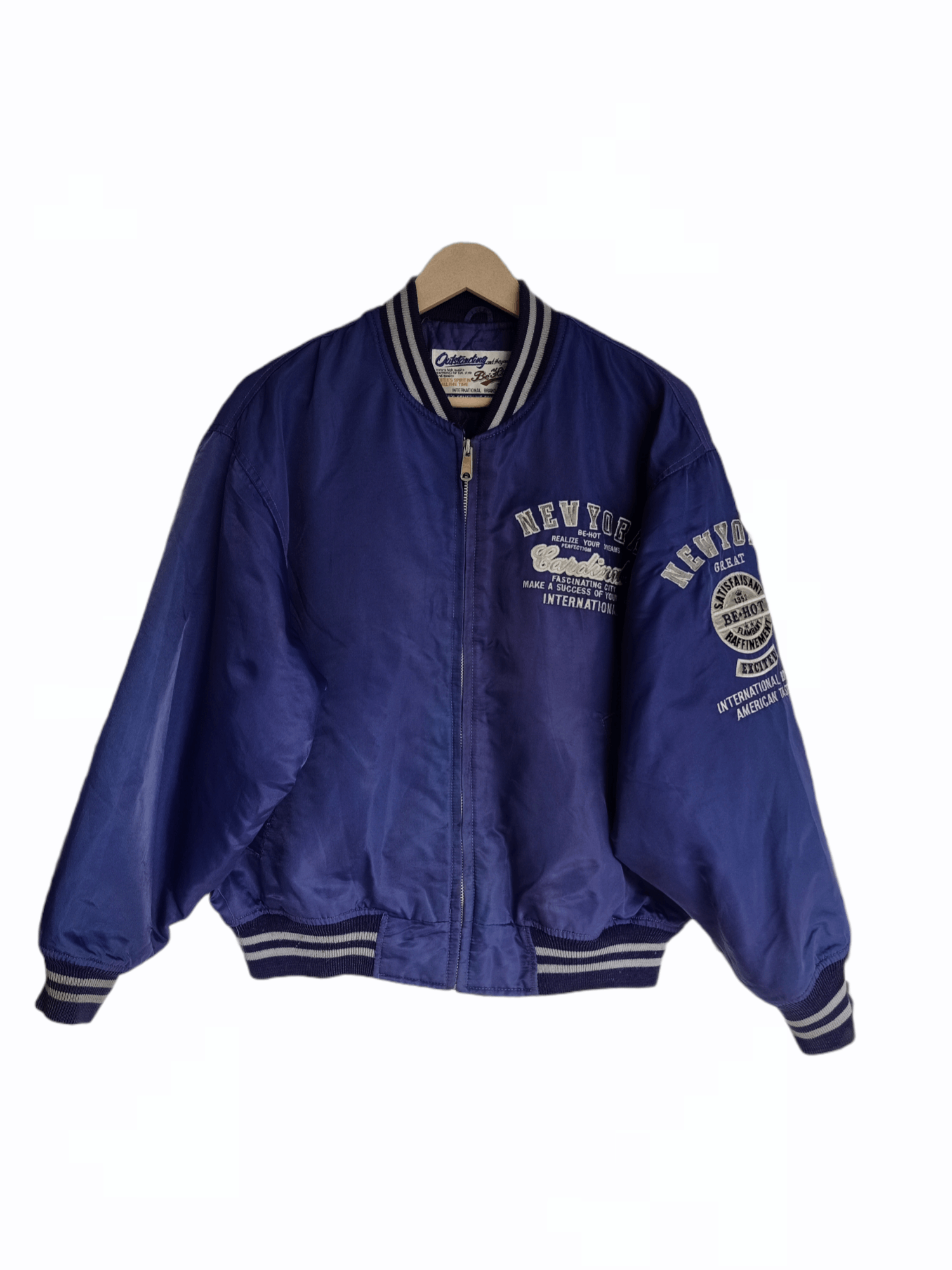 Vintage International New York Cardinal Bomber Jacket Size US M / EU 48-50 / 2 - 2 Thumbnail