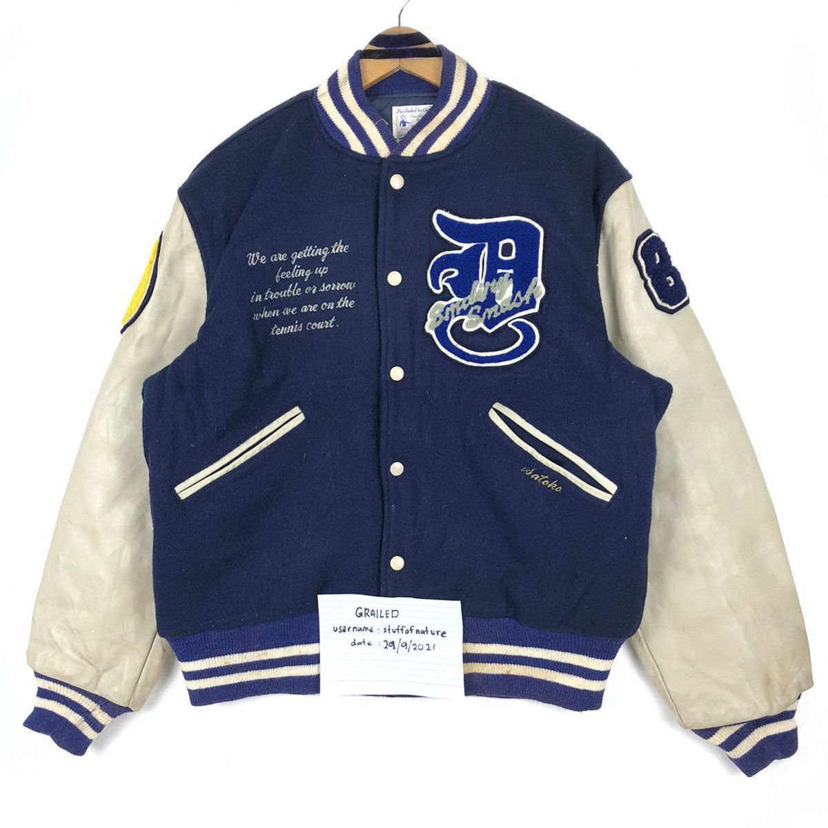 NCAA Vintage 50s Butwin Dokkyo University Leather Varsity Jacket Size US L / EU 52-54 / 3 - 18 Thumbnail