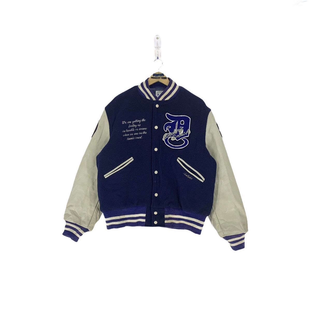 NCAA Vintage 50s Butwin Dokkyo University Leather Varsity Jacket Size US L / EU 52-54 / 3 - 2 Thumbnail