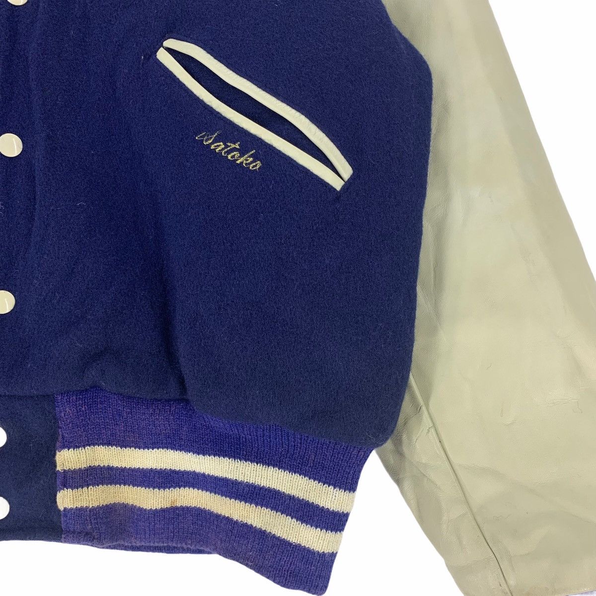 NCAA Vintage 50s Butwin Dokkyo University Leather Varsity Jacket Size US L / EU 52-54 / 3 - 12 Thumbnail