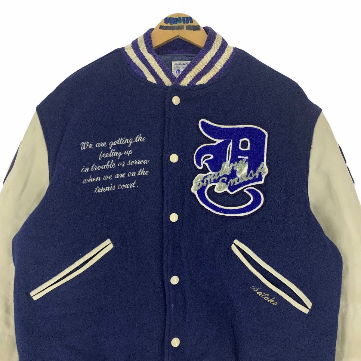 NCAA Vintage 50s Butwin Dokkyo University Leather Varsity Jacket Size US L / EU 52-54 / 3 - 7 Thumbnail