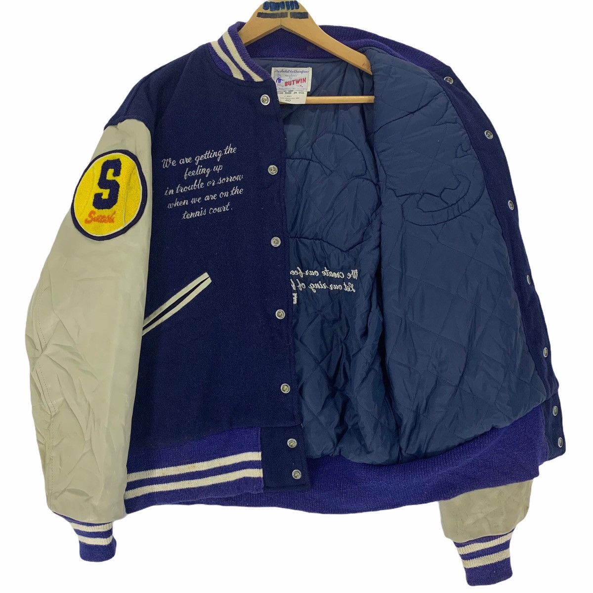 NCAA Vintage 50s Butwin Dokkyo University Leather Varsity Jacket Size US L / EU 52-54 / 3 - 14 Thumbnail