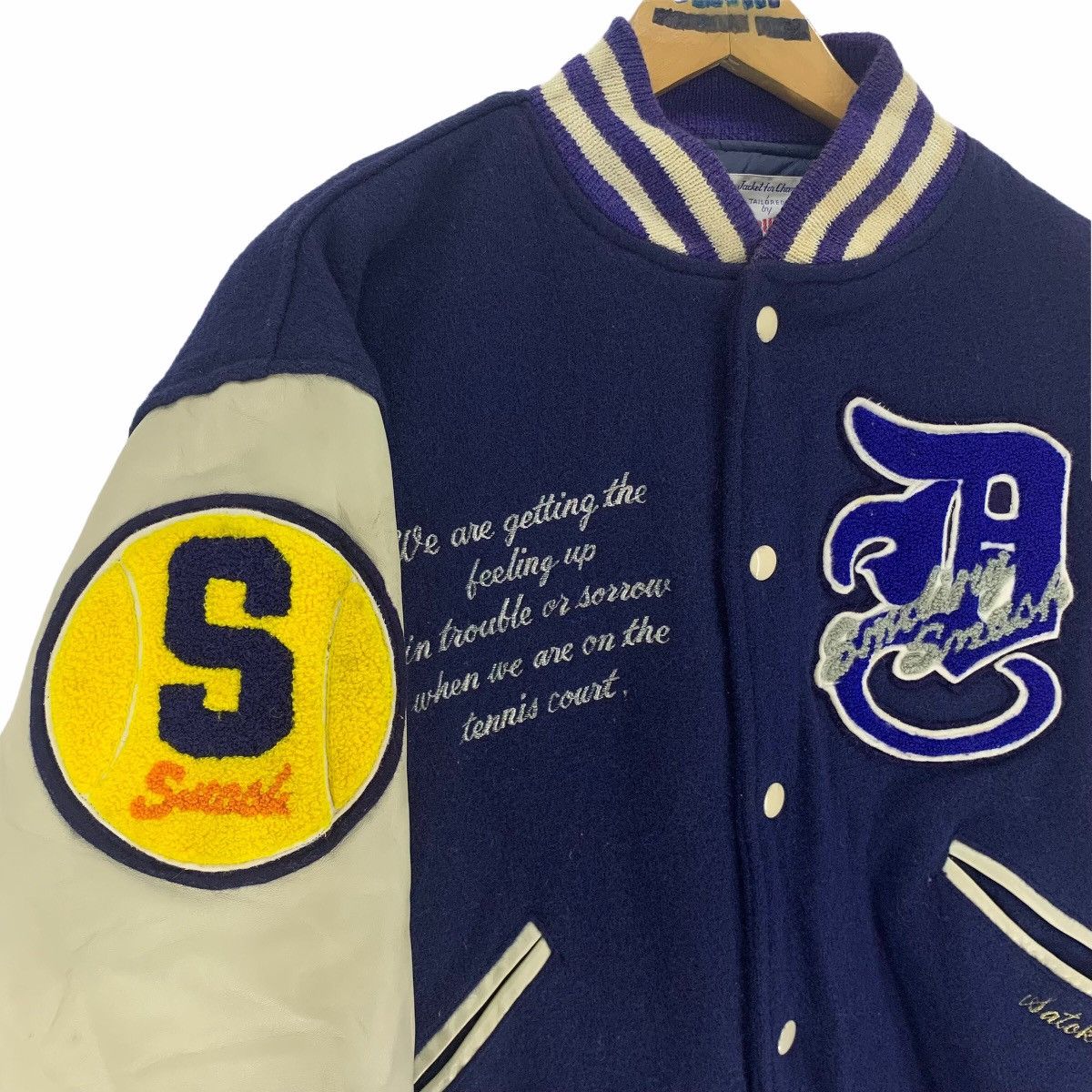 NCAA Vintage 50s Butwin Dokkyo University Leather Varsity Jacket Size US L / EU 52-54 / 3 - 9 Thumbnail