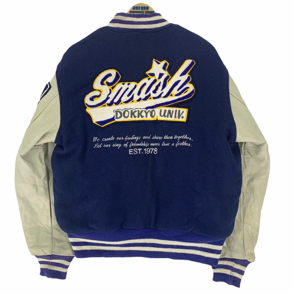 NCAA Vintage 50s Butwin Dokkyo University Leather Varsity Jacket Size US L / EU 52-54 / 3 - 16 Thumbnail