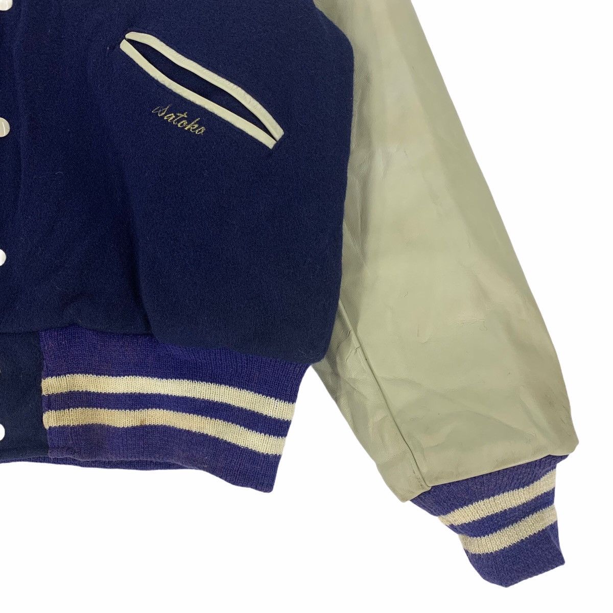 NCAA Vintage 50s Butwin Dokkyo University Leather Varsity Jacket Size US L / EU 52-54 / 3 - 4 Thumbnail