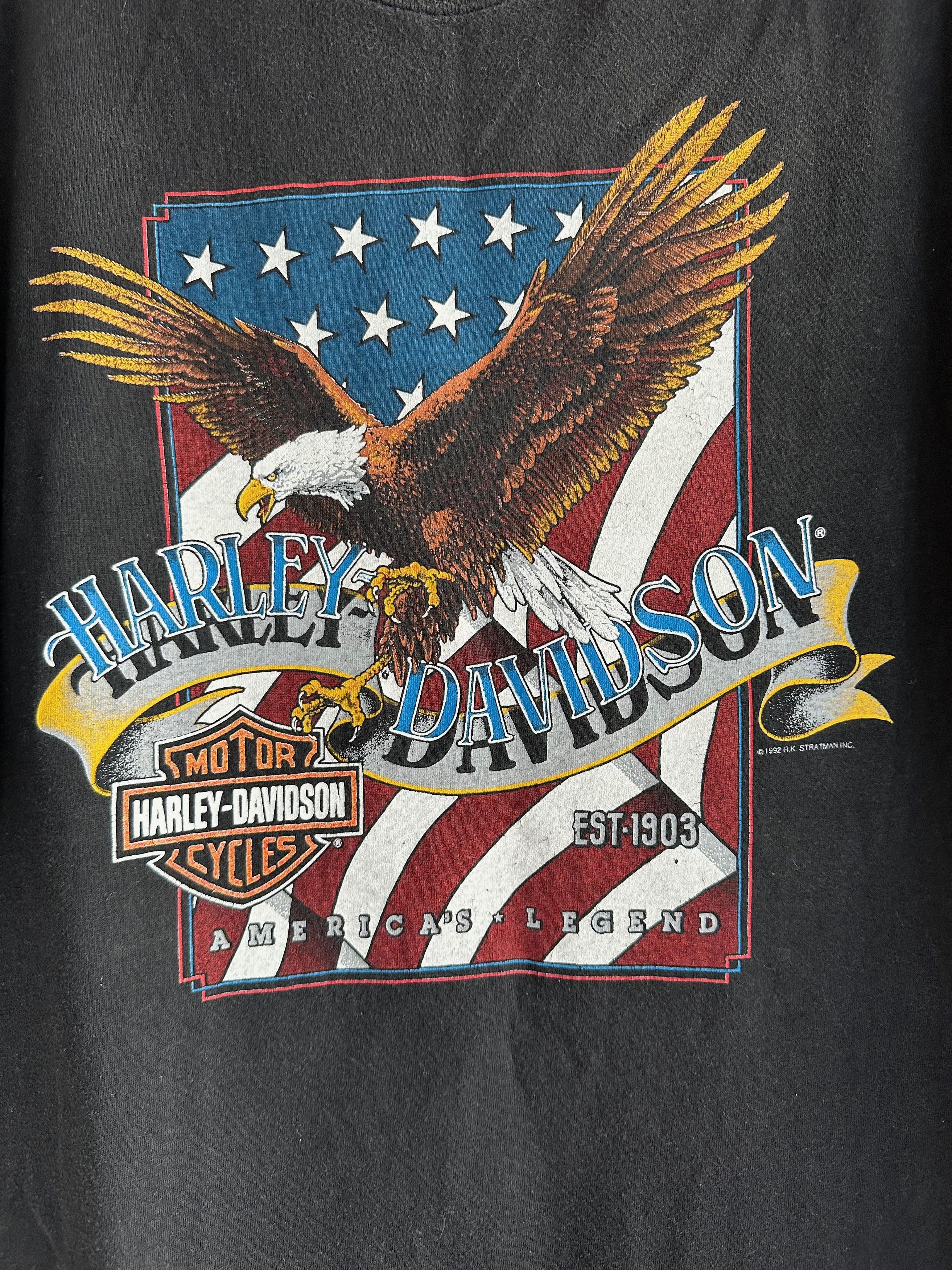 Harley Davidson 1992 Harley Davidson Stratman Milwaukee motorcycle eagle Size US XXL / EU 58 / 5 - 3 Thumbnail