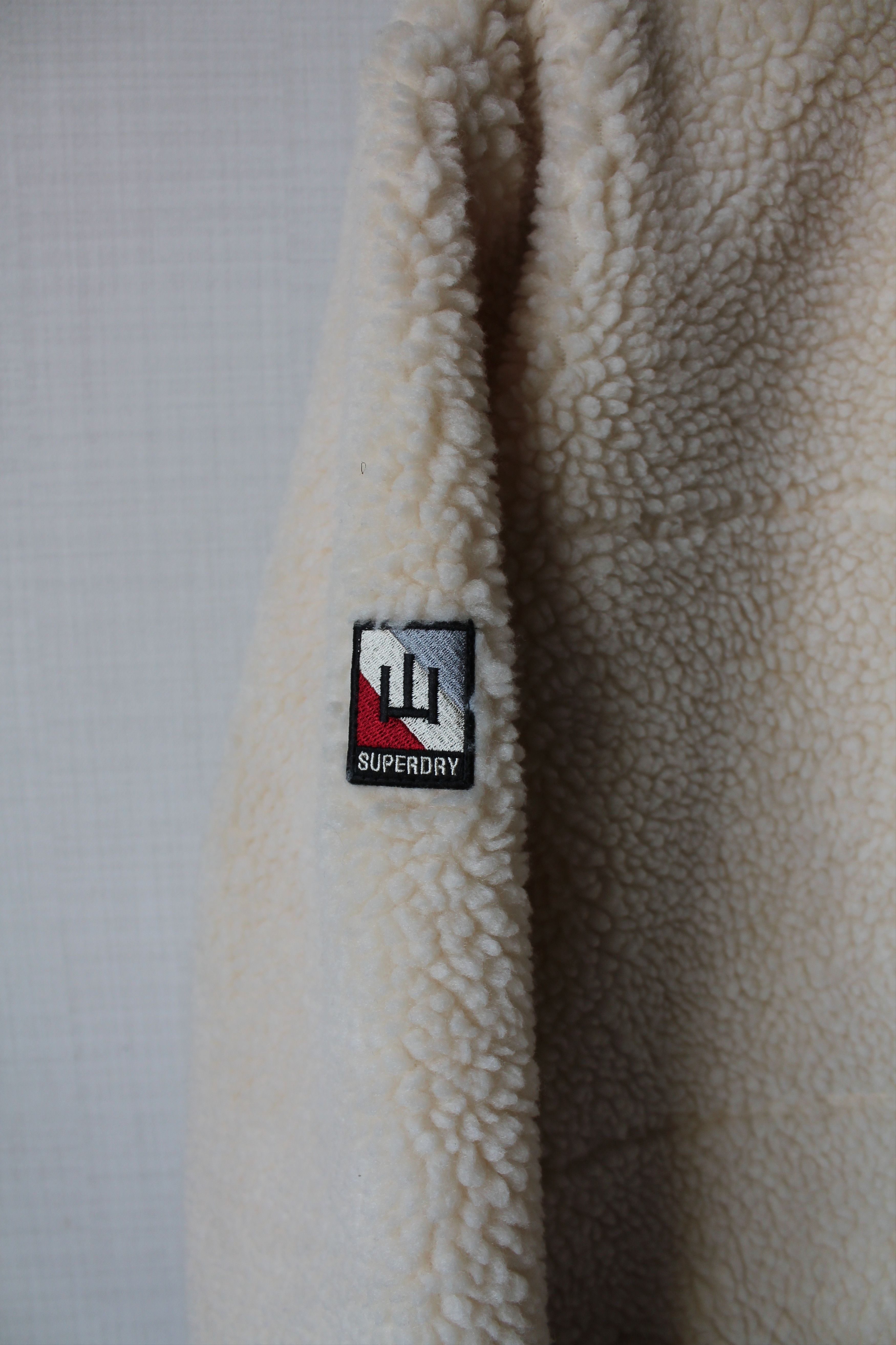 Superdry SUPERDRY NYC Sherpa Jacket Deep Fleece Ivory Size US XL / EU 56 / 4 - 3 Thumbnail