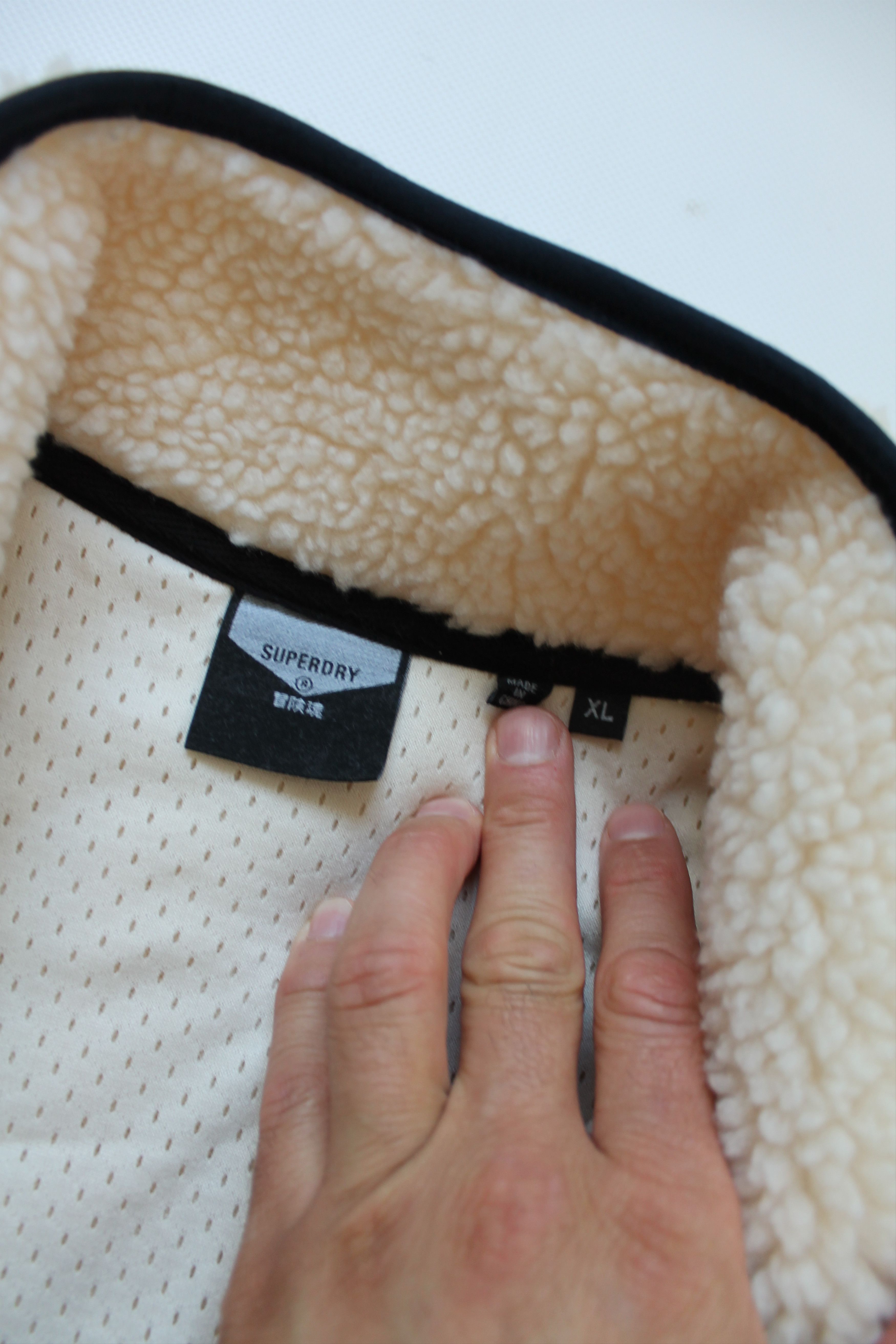 Superdry SUPERDRY NYC Sherpa Jacket Deep Fleece Ivory Size US XL / EU 56 / 4 - 9 Thumbnail