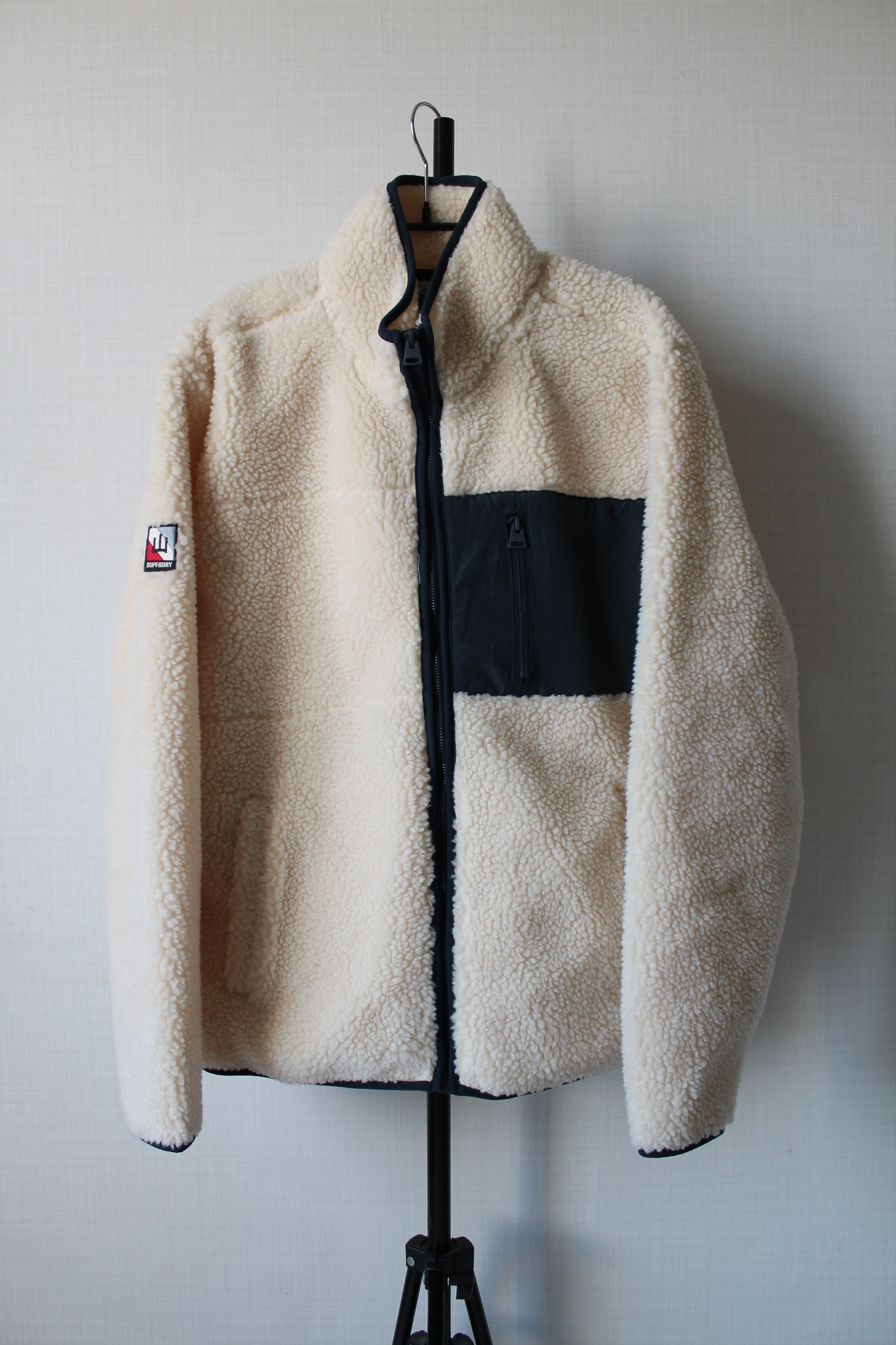 Superdry SUPERDRY NYC Sherpa Jacket Deep Fleece Ivory Size US XL / EU 56 / 4 - 1 Thumbnail