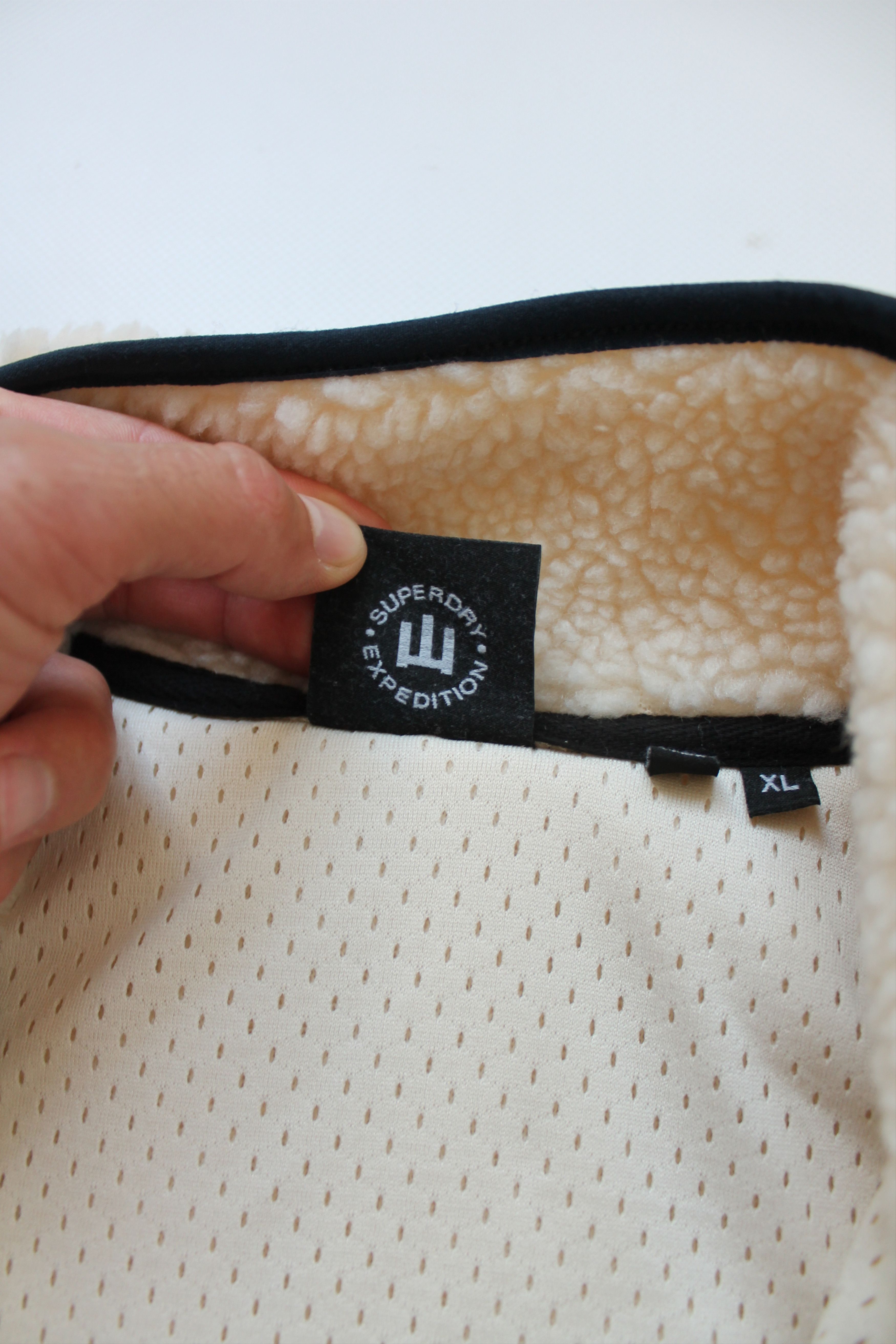 Superdry SUPERDRY NYC Sherpa Jacket Deep Fleece Ivory Size US XL / EU 56 / 4 - 10 Thumbnail