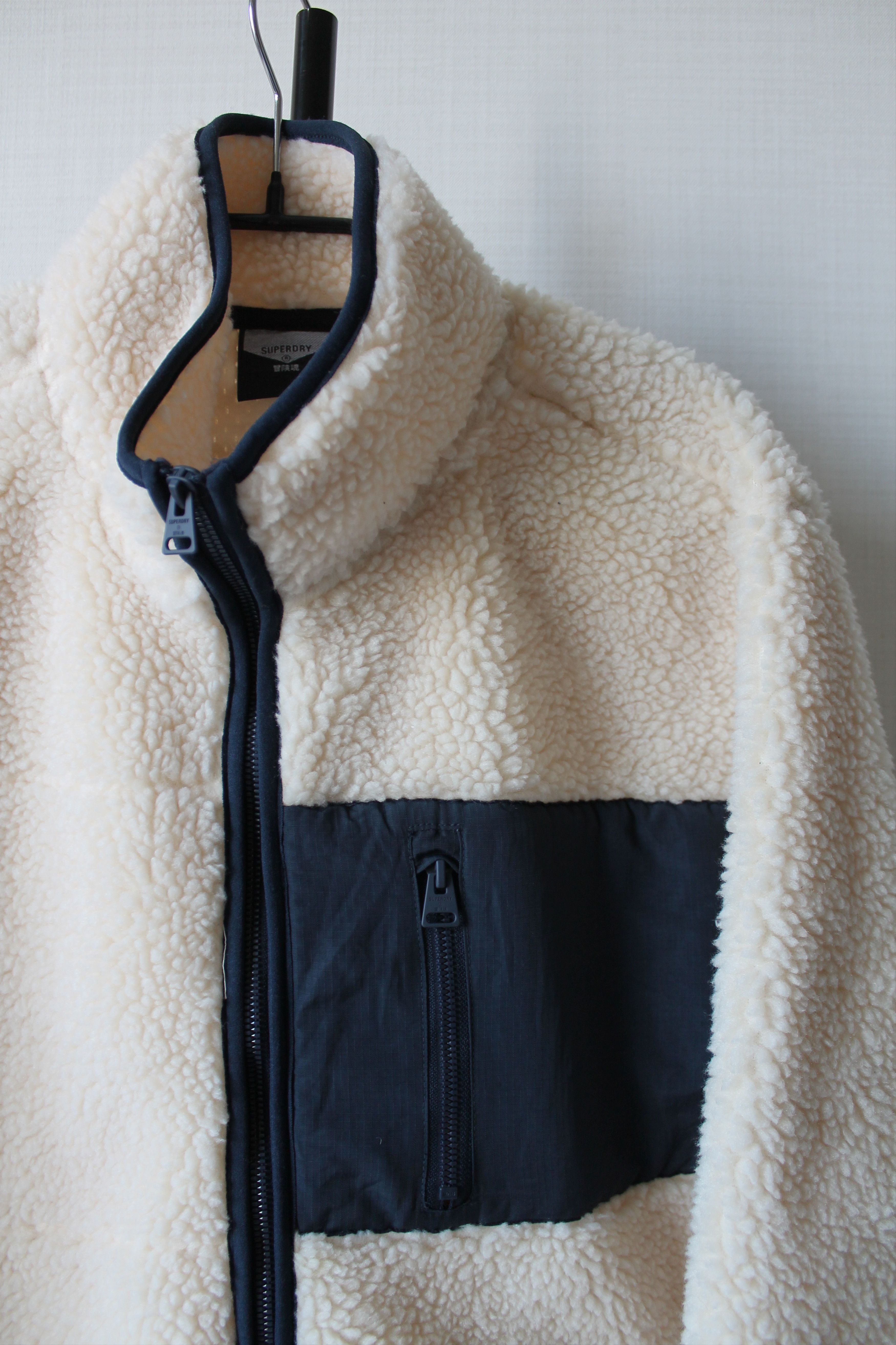 Superdry SUPERDRY NYC Sherpa Jacket Deep Fleece Ivory Size US XL / EU 56 / 4 - 4 Thumbnail