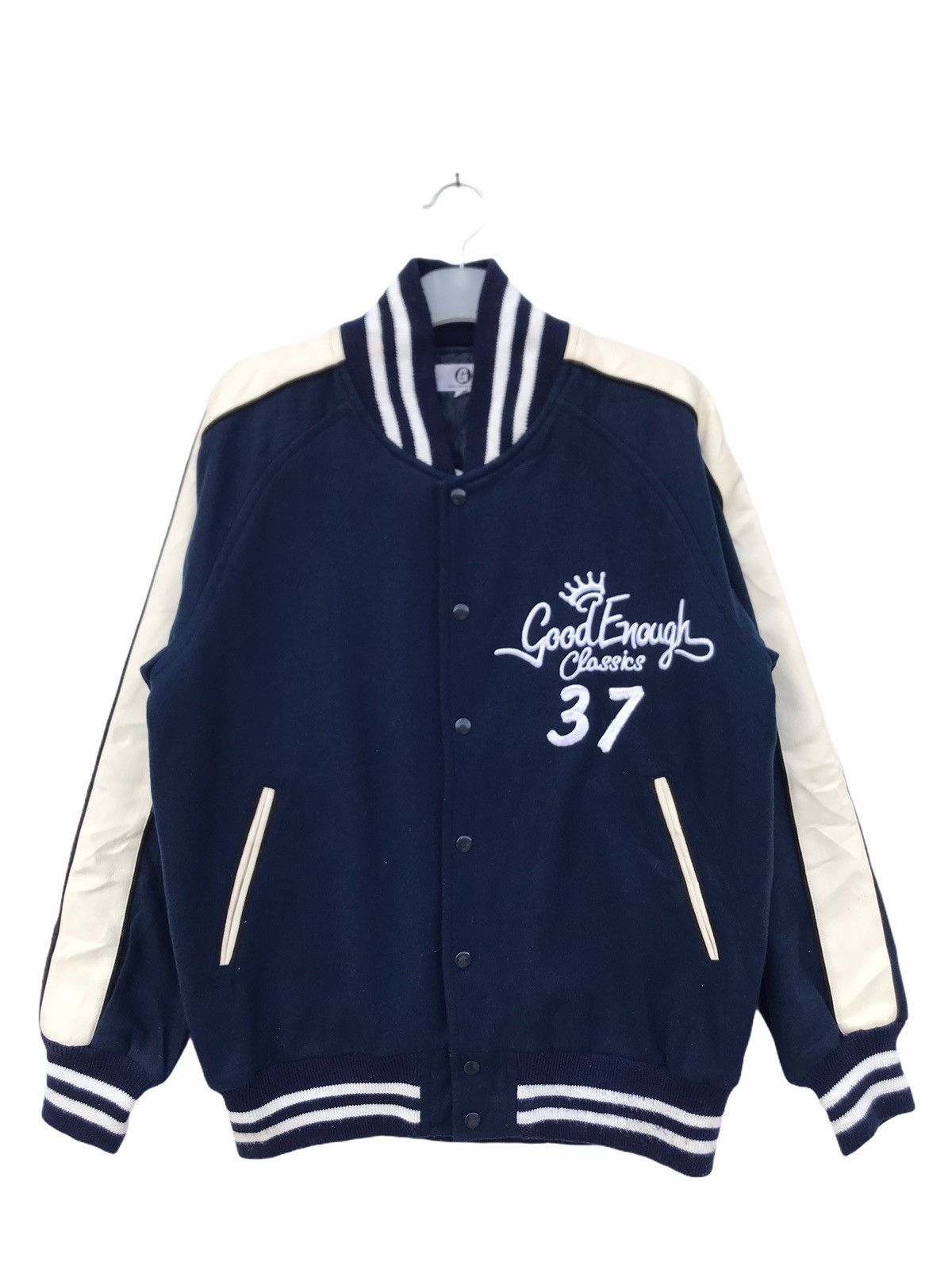 image of Archival Clothing x Goodenough Varsity Jacket in Blue Black, Men's (Size Medium)