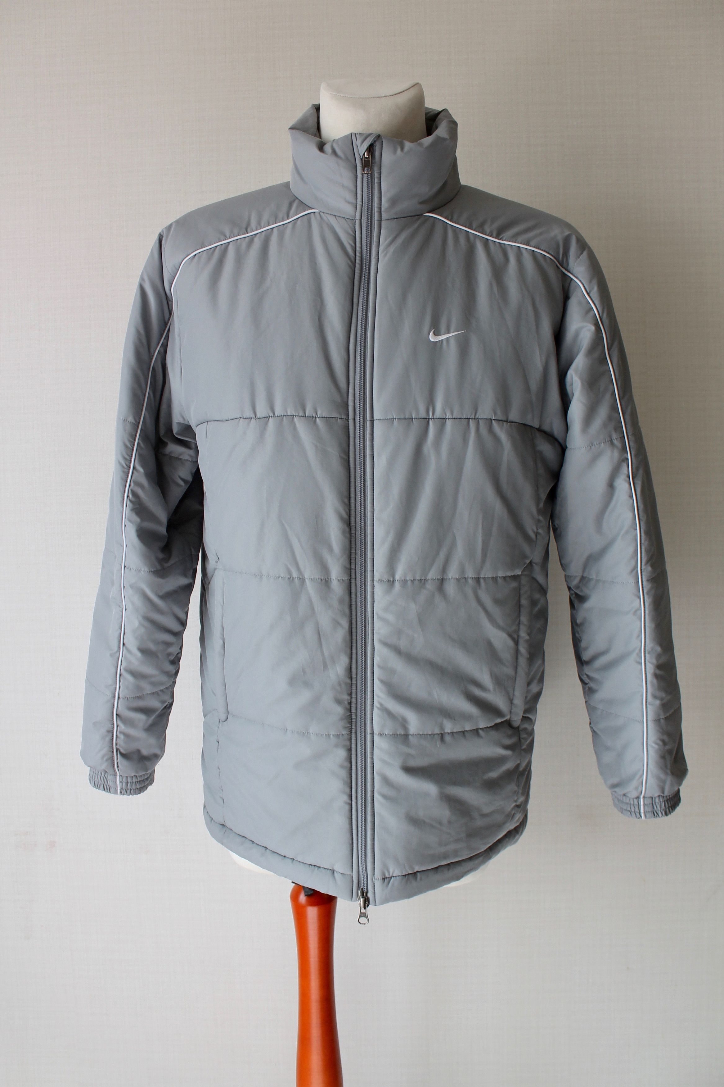 Nike VINTAGE Nike Padded Gray Jacket Athletic Dept. Size US M / EU 48-50 / 2 - 2 Thumbnail