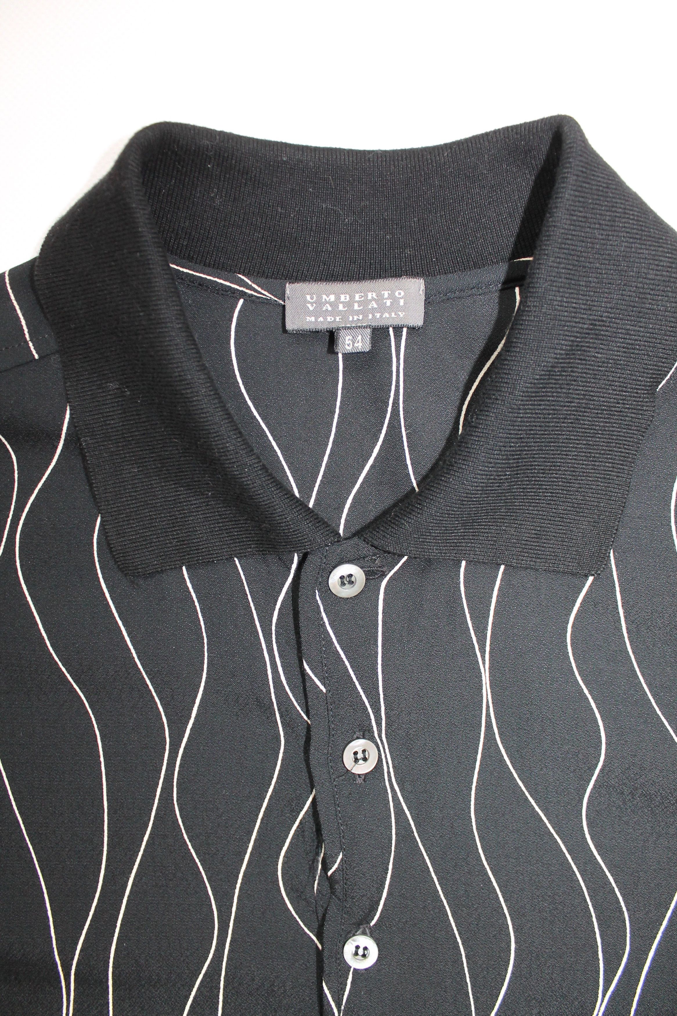 Vintage 80's - 90's Umberto Vallati Viscose Polo Shirt Black L-XL Size US L / EU 52-54 / 3 - 7 Thumbnail