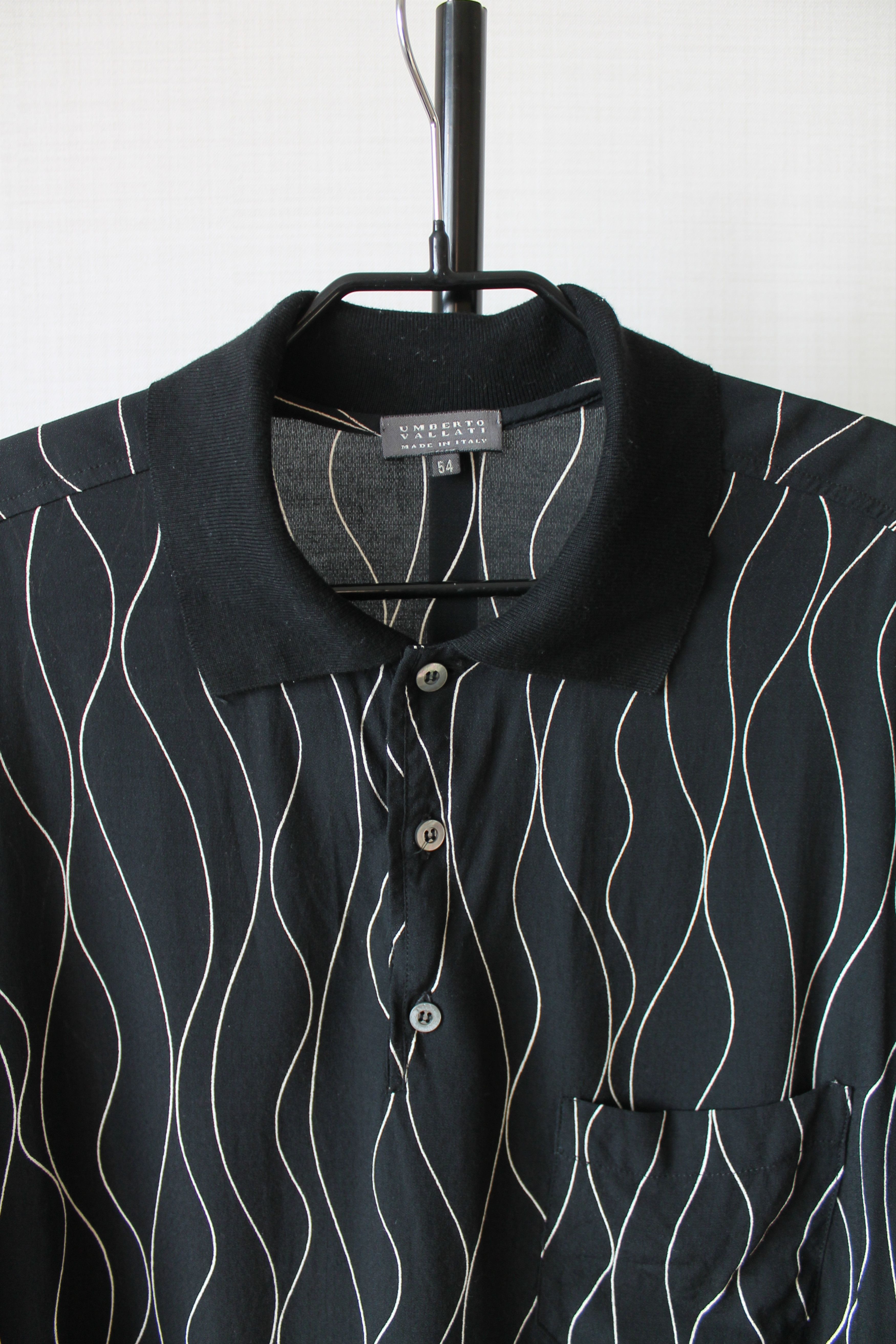 Vintage 80's - 90's Umberto Vallati Viscose Polo Shirt Black L-XL Size US L / EU 52-54 / 3 - 2 Thumbnail