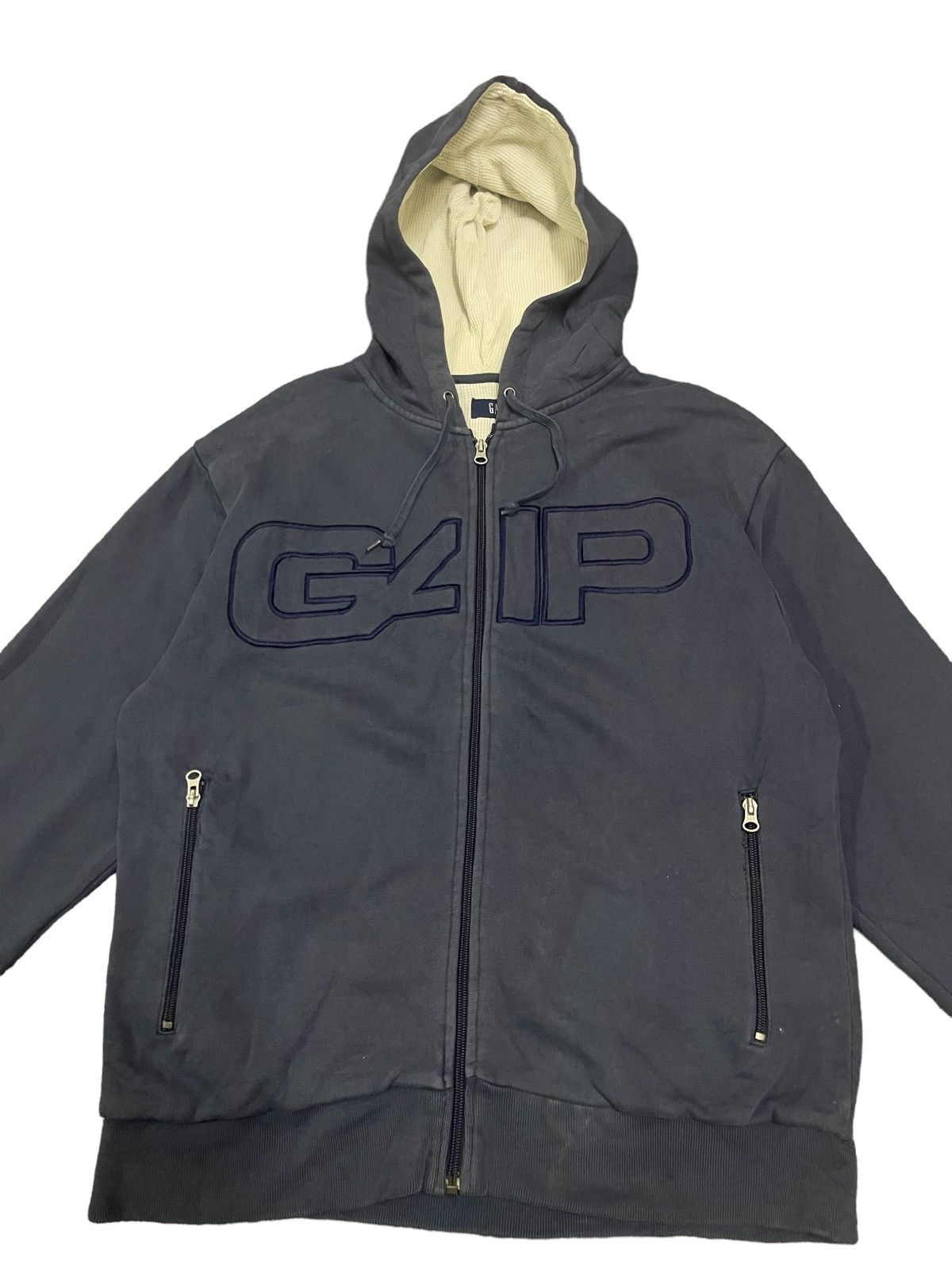 Gap Vintage Gap Thermal Lined Big Logo Hoodie Size US M / EU 48-50 / 2 - 3 Thumbnail