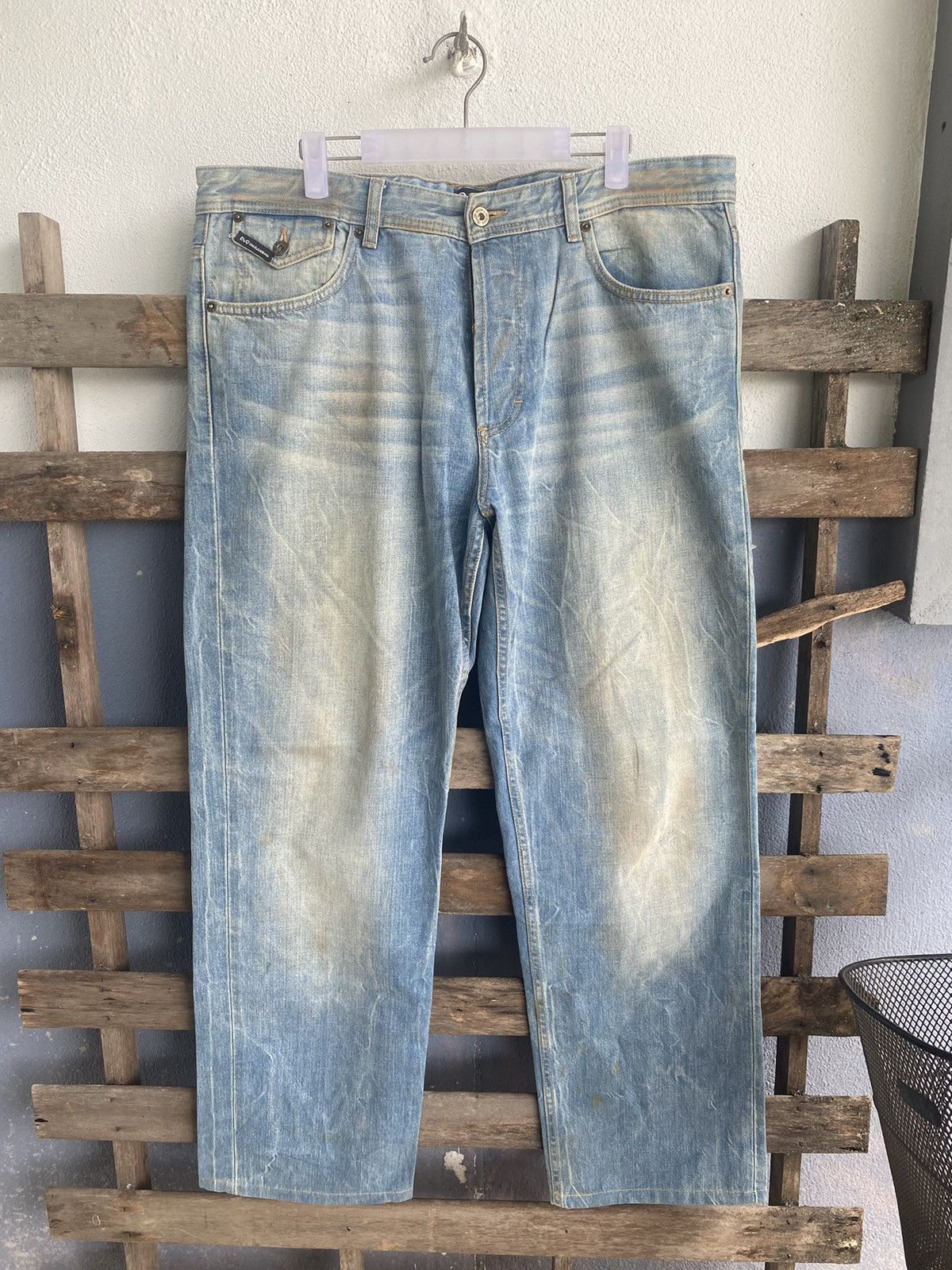Dolce & Gabbana Vintage Dolce & Gabbana Denim Faded Factory Jeans Size US 37 - 1 Thumbnail
