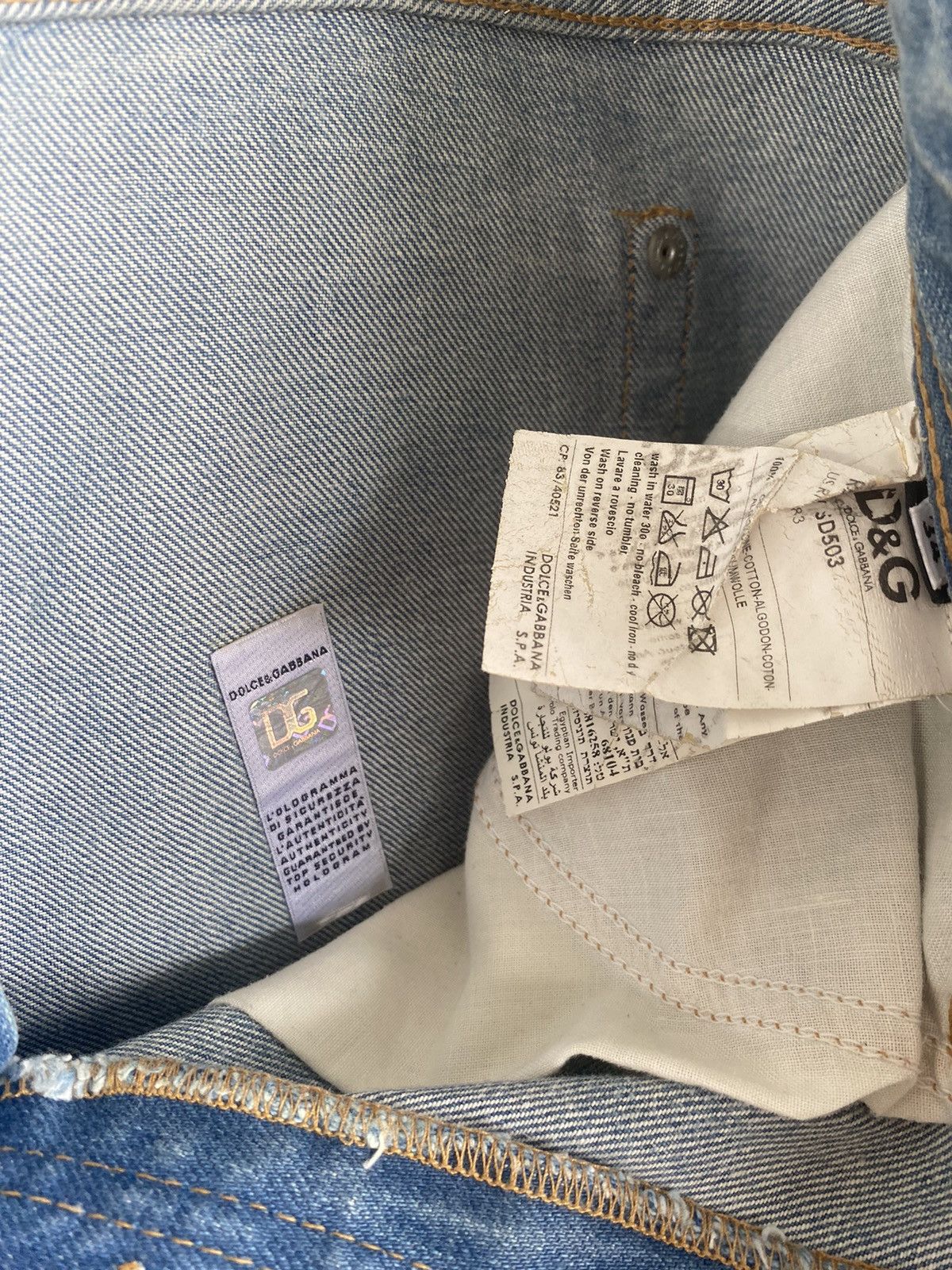 Dolce & Gabbana Vintage Dolce & Gabbana Denim Faded Factory Jeans Size US 37 - 13 Thumbnail