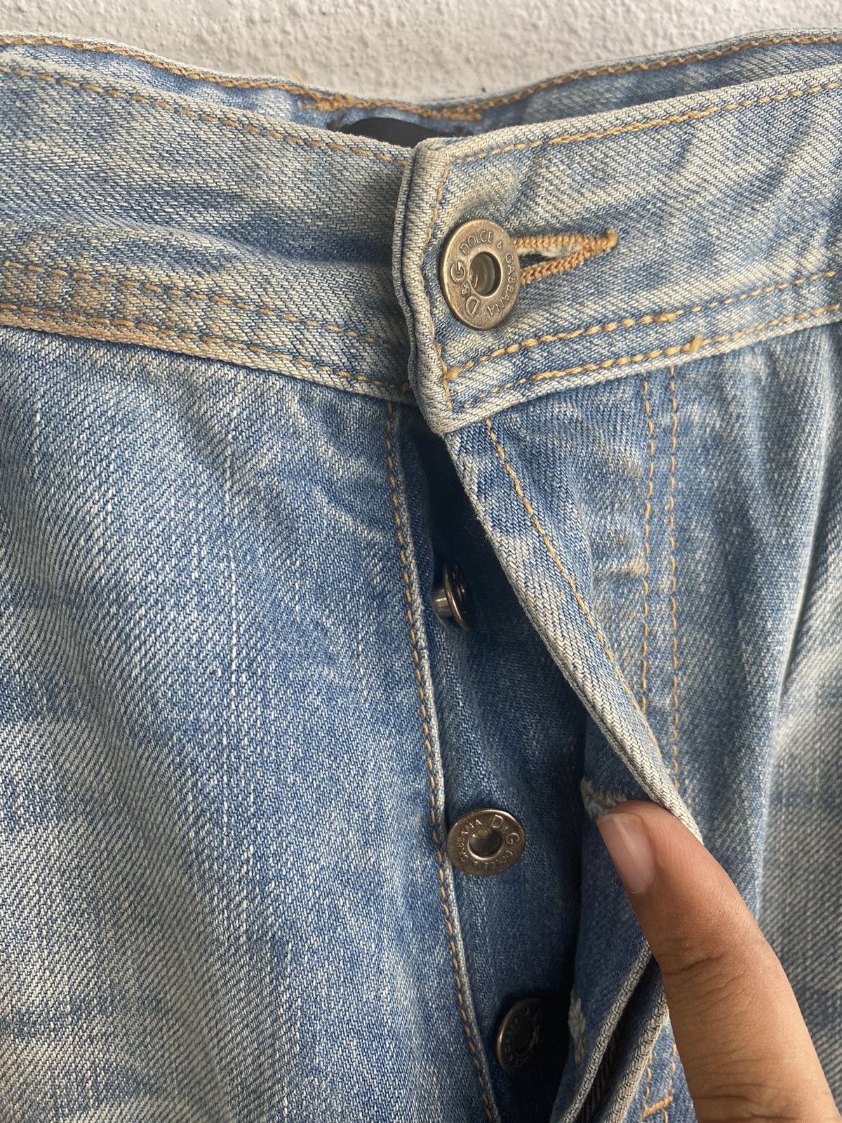 Dolce & Gabbana Vintage Dolce & Gabbana Denim Faded Factory Jeans Size US 37 - 9 Thumbnail