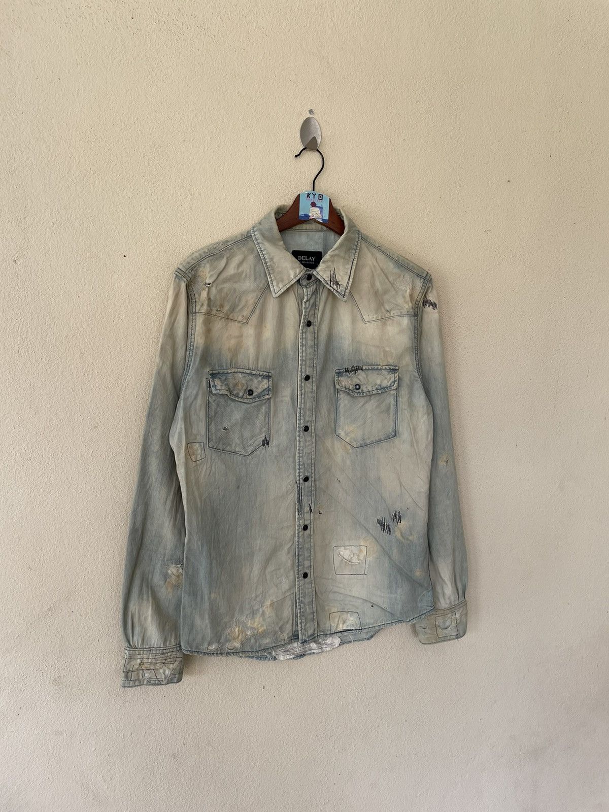 Japanese Brand BORO SASHIKO DELAY BY UFIN AND SONS CHAMBRAY Size US M / EU 48-50 / 2 - 4 Thumbnail