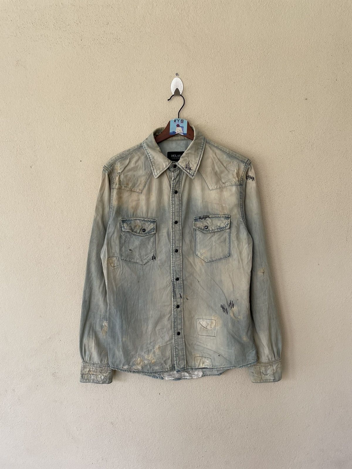 Japanese Brand BORO SASHIKO DELAY BY UFIN AND SONS CHAMBRAY Size US M / EU 48-50 / 2 - 3 Thumbnail