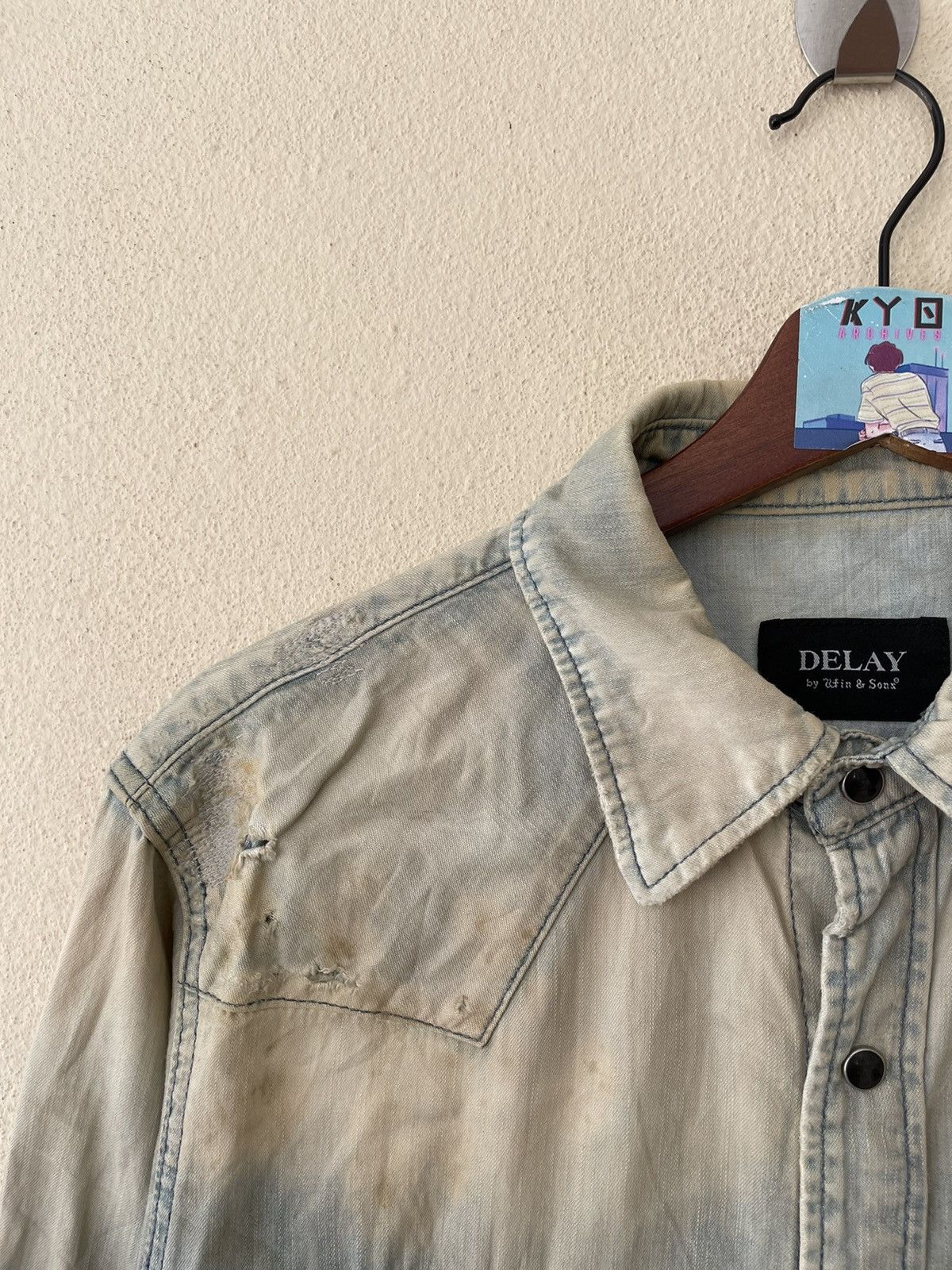 Japanese Brand BORO SASHIKO DELAY BY UFIN AND SONS CHAMBRAY Size US M / EU 48-50 / 2 - 12 Thumbnail