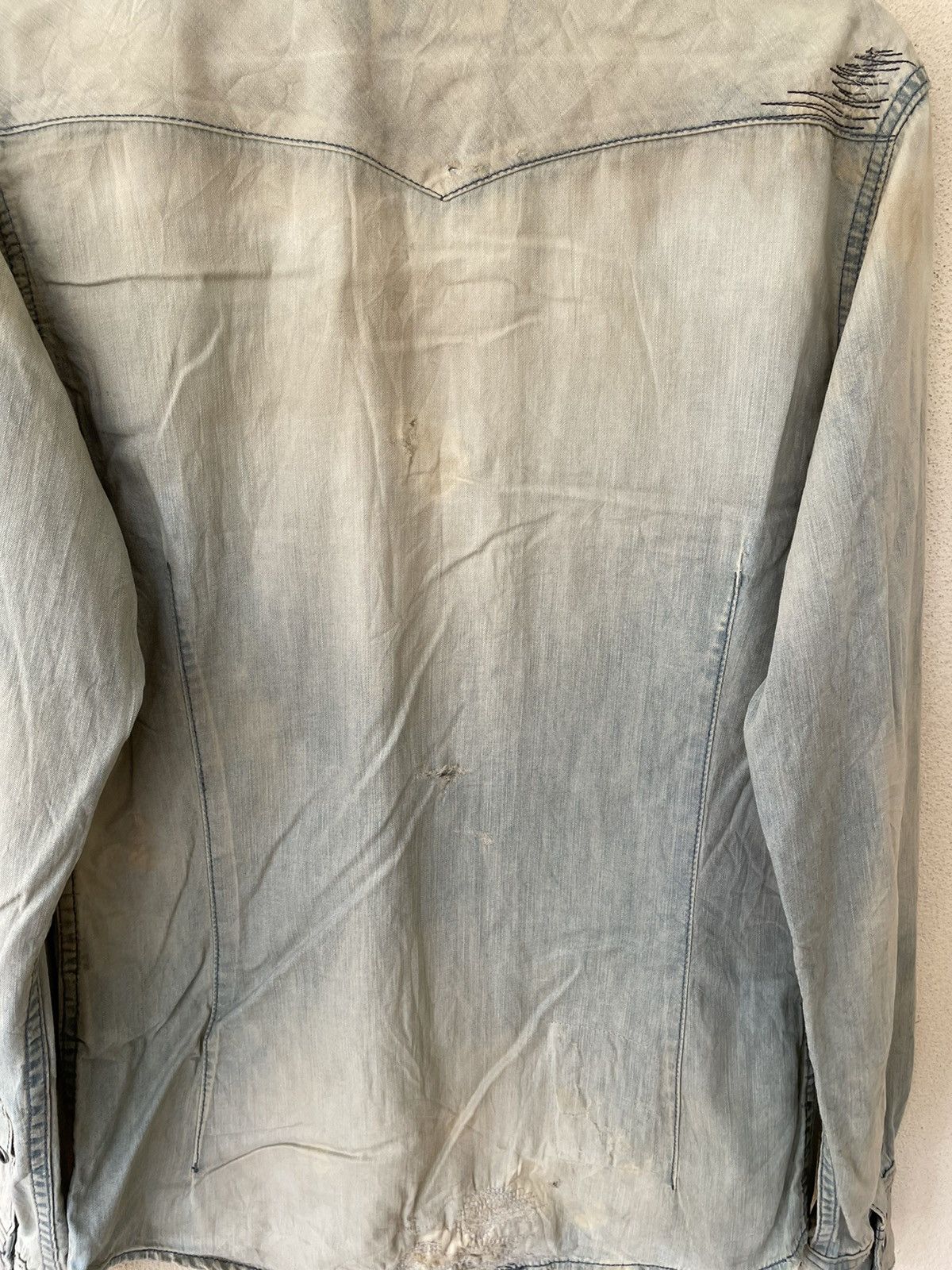 Japanese Brand BORO SASHIKO DELAY BY UFIN AND SONS CHAMBRAY Size US M / EU 48-50 / 2 - 14 Thumbnail