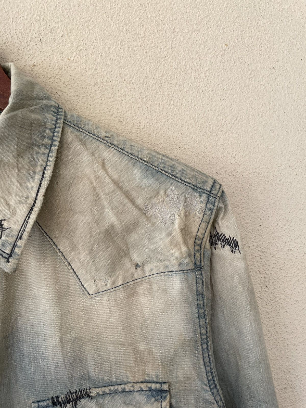 Japanese Brand BORO SASHIKO DELAY BY UFIN AND SONS CHAMBRAY Size US M / EU 48-50 / 2 - 11 Thumbnail