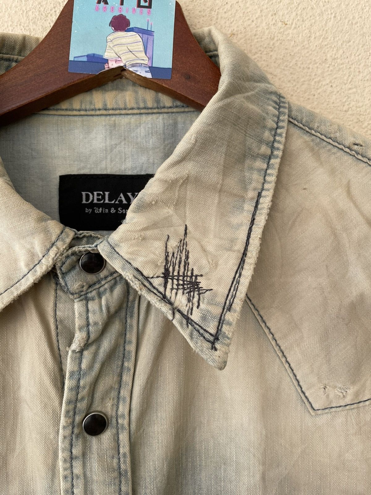 Japanese Brand BORO SASHIKO DELAY BY UFIN AND SONS CHAMBRAY Size US M / EU 48-50 / 2 - 10 Thumbnail