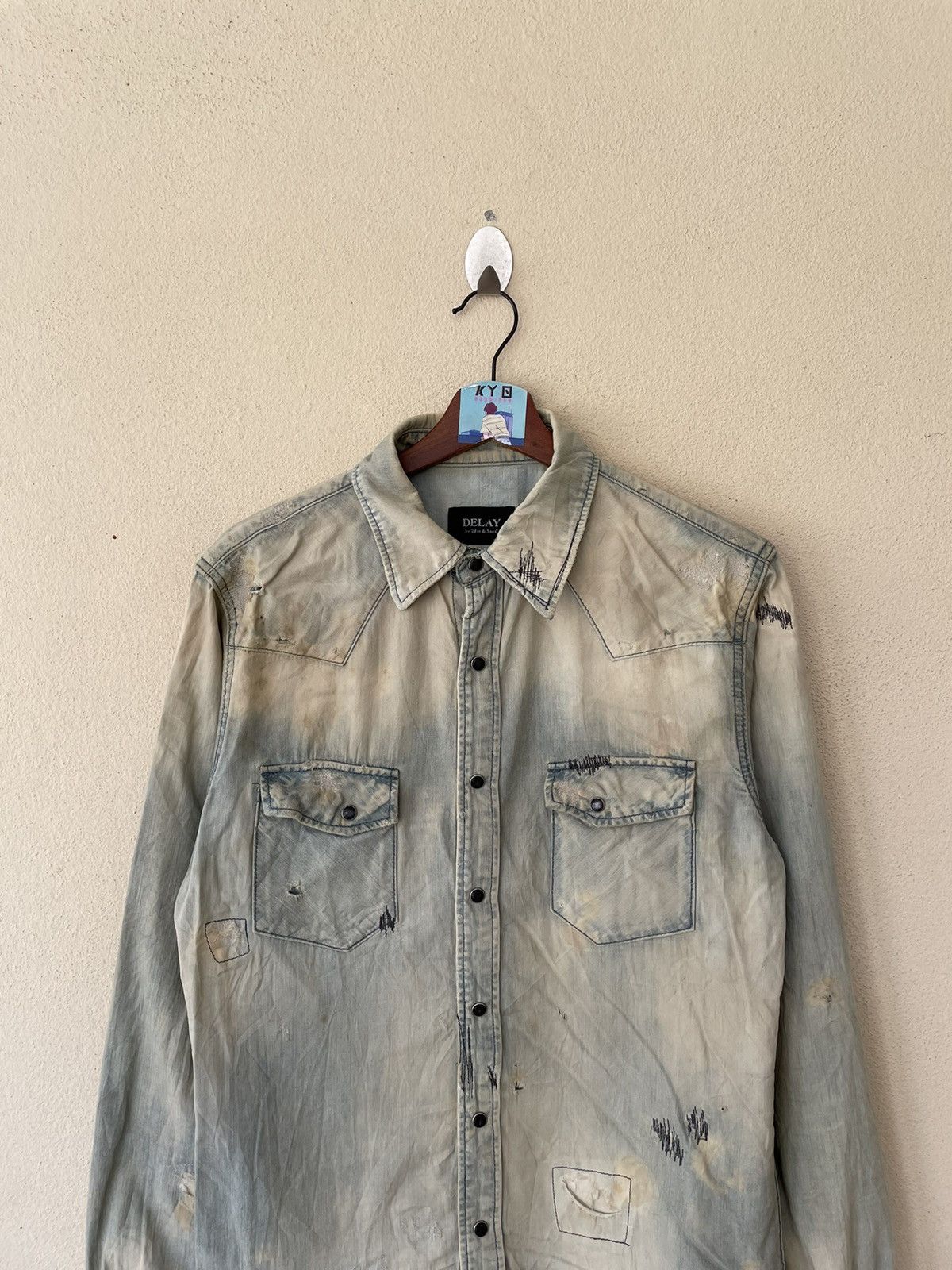 Japanese Brand BORO SASHIKO DELAY BY UFIN AND SONS CHAMBRAY Size US M / EU 48-50 / 2 - 5 Thumbnail