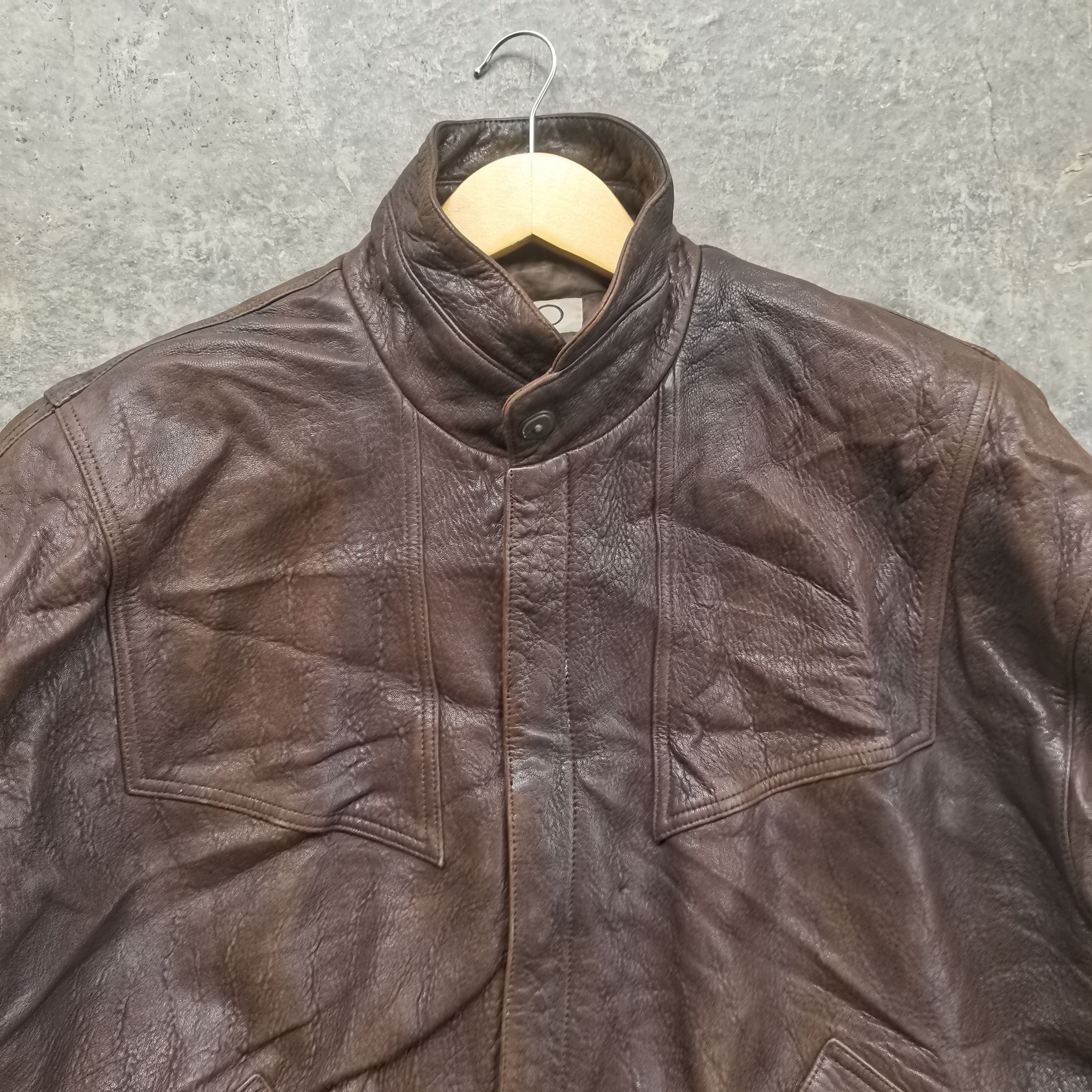Genuine Leather × Vintage Steal🔥Vintage 90's ECHO Genuine Leather Korean Style Jacket Size US XL / EU 56 / 4 - 4 Thumbnail