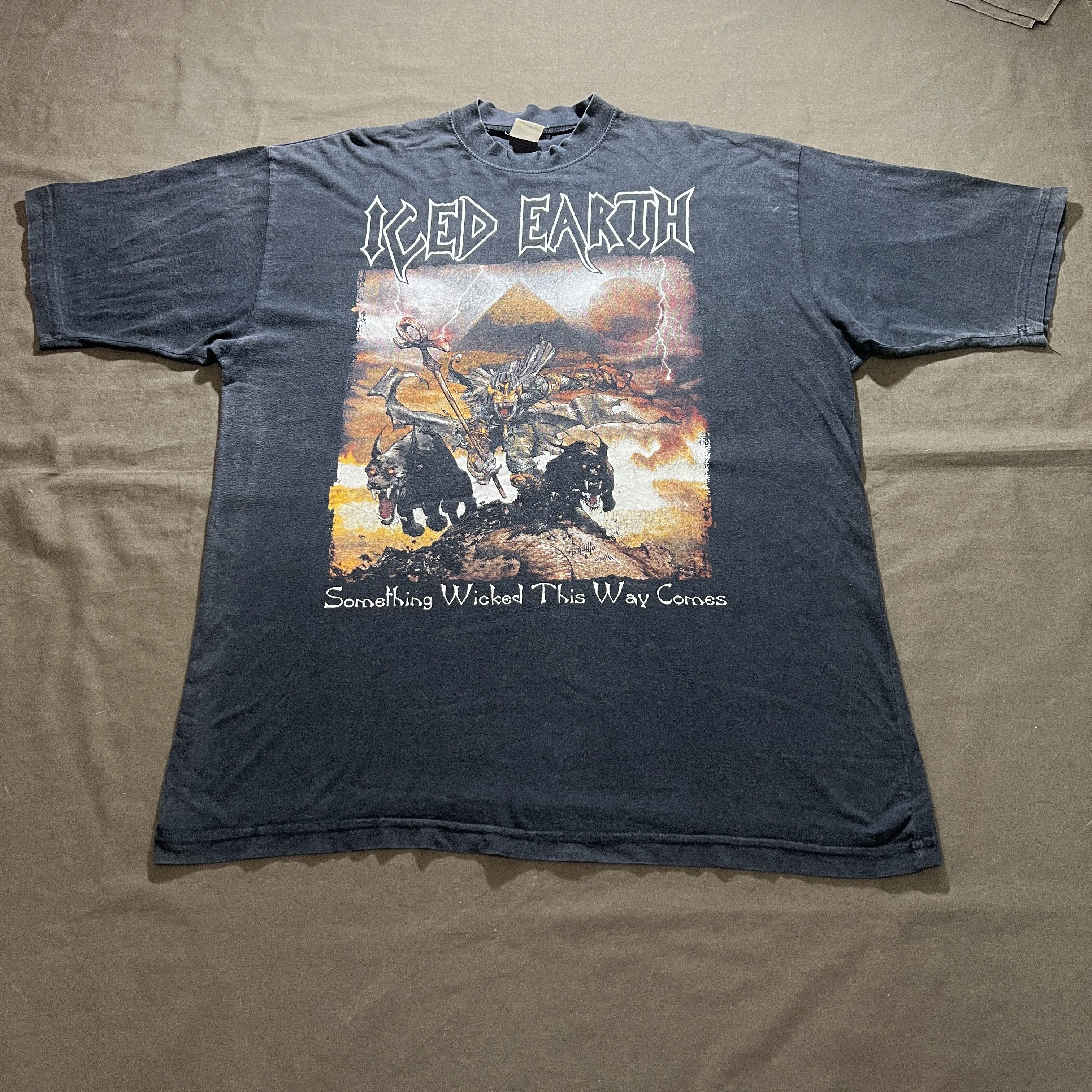 Band Tees × Vintage Vintage Iced Earth Power metal Promo Tee XL Faded Size US XL / EU 56 / 4 - 1 Thumbnail
