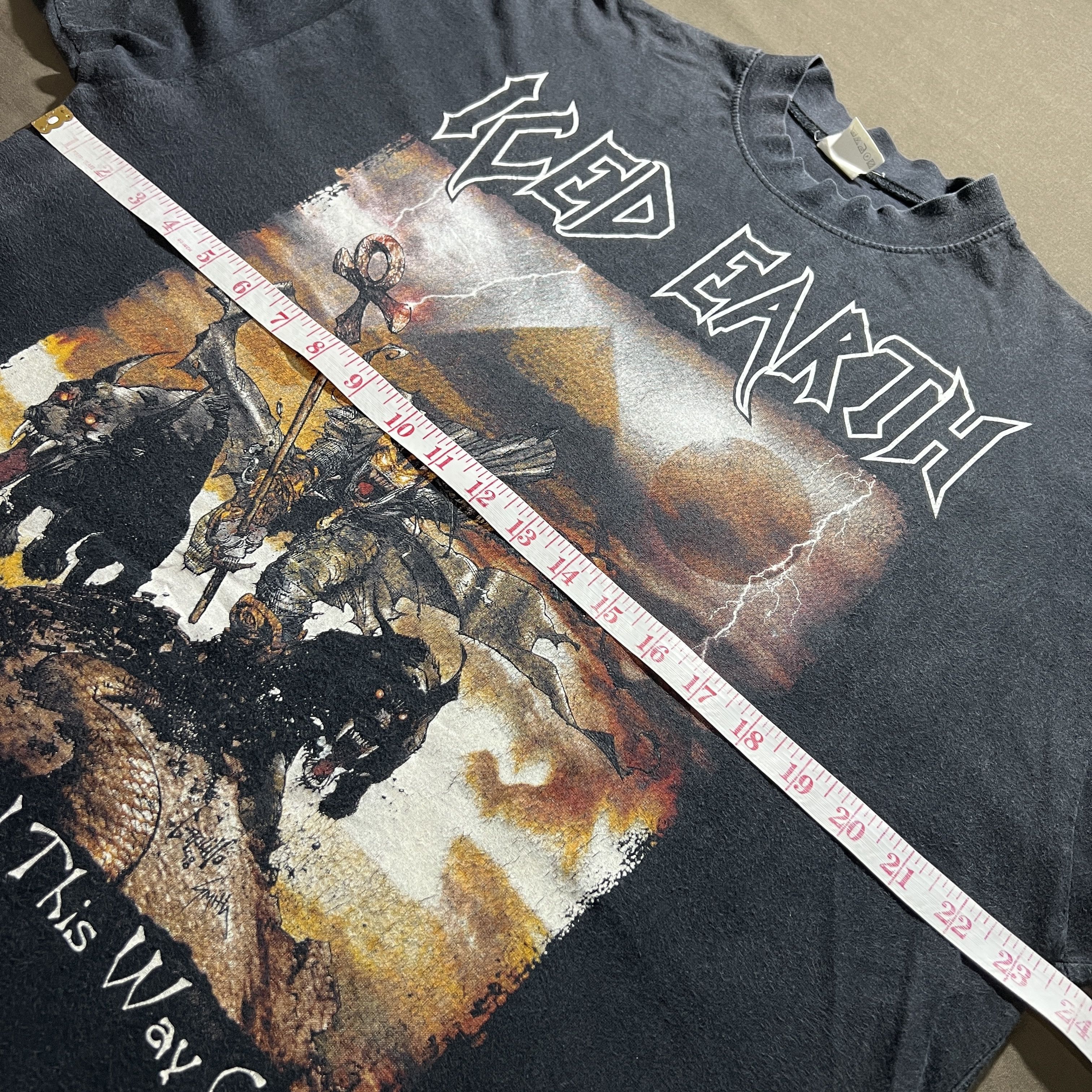 Band Tees × Vintage Vintage Iced Earth Power metal Promo Tee XL Faded Size US XL / EU 56 / 4 - 9 Thumbnail