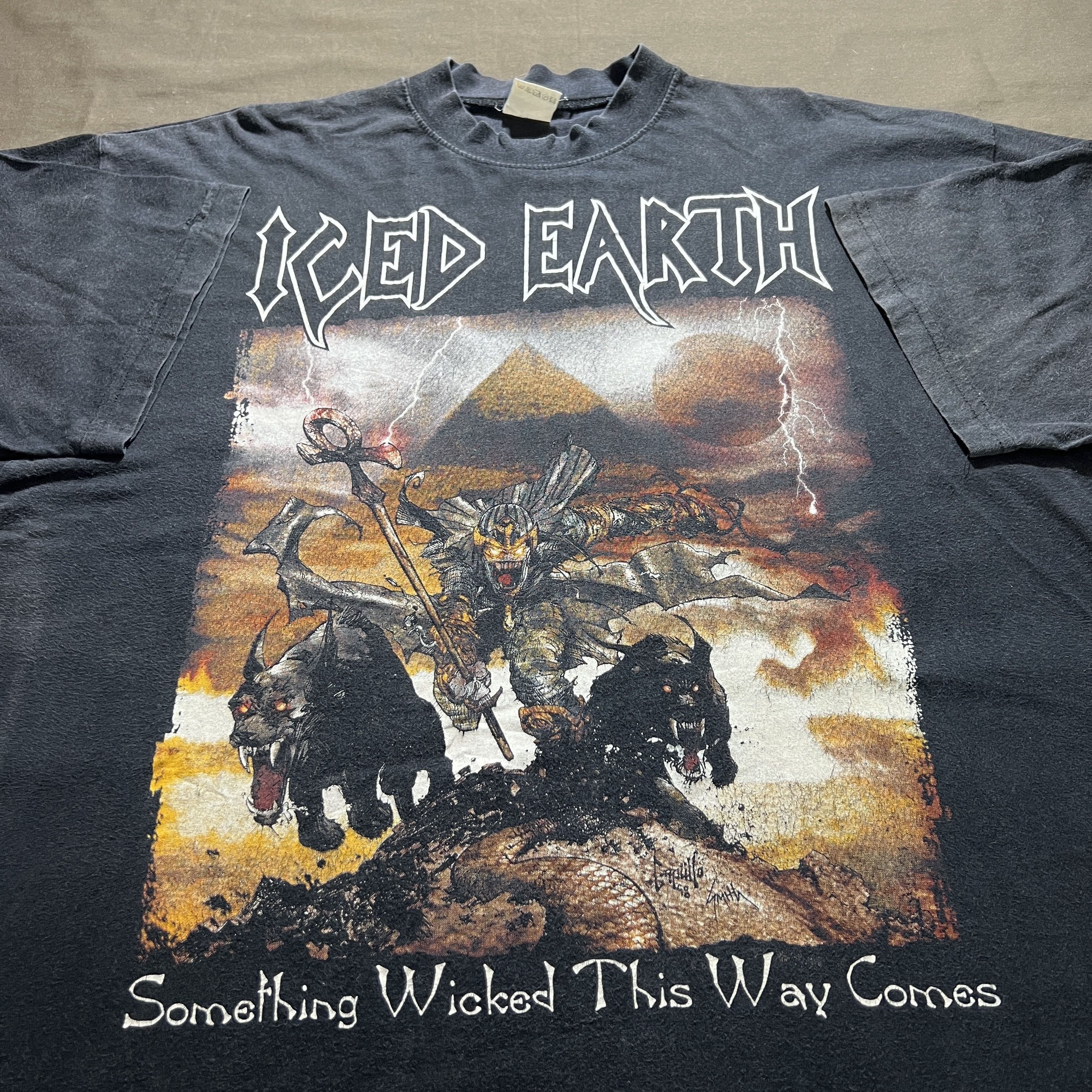 Band Tees × Vintage Vintage Iced Earth Power metal Promo Tee XL Faded Size US XL / EU 56 / 4 - 2 Thumbnail